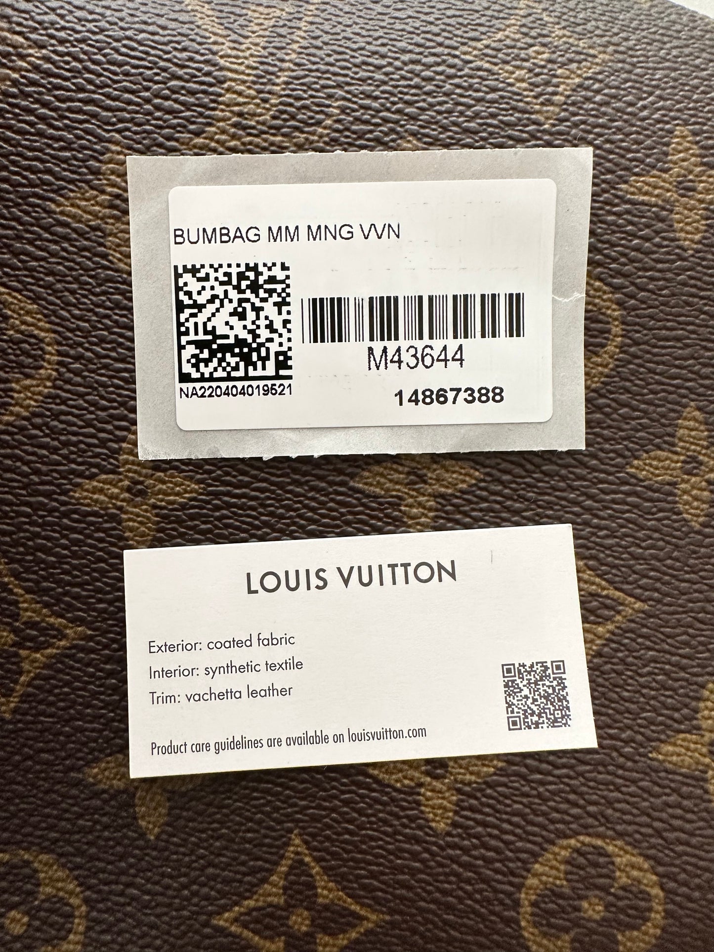 Louis Vuitton Bumbag Monogram Canvas Brown Original Fanny Pack Waist Bag