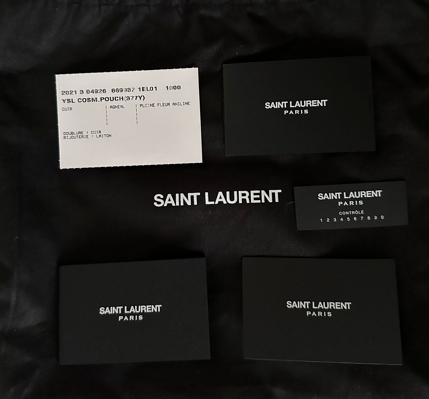 Saint Laurent Lambskin Quilted Lolita Large Cosmetic Pouch Black