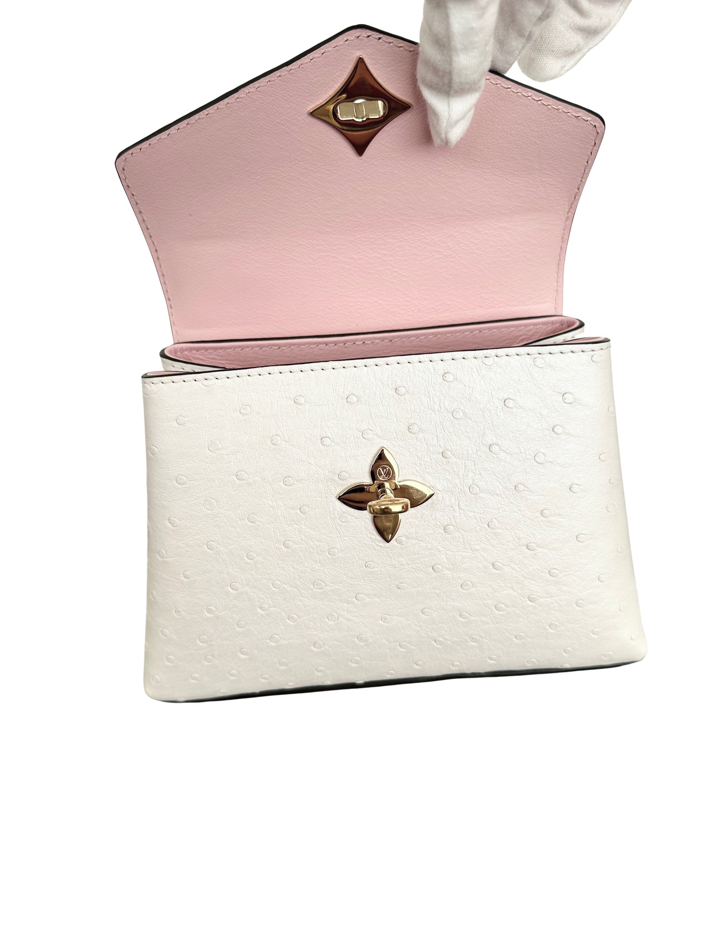 Louis Vuitton Rose des Vents Ostrich Mini Exotic Pearly White Sakura Pink
