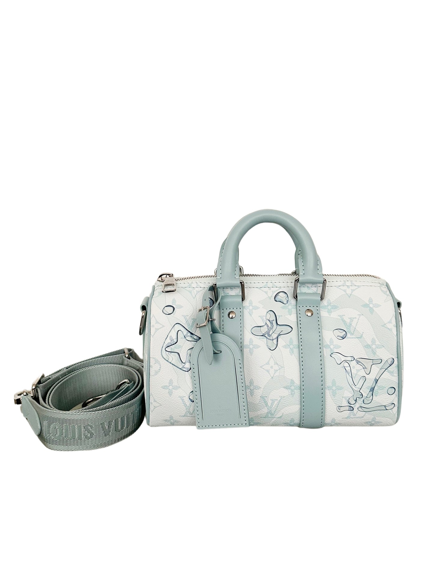 Louis Vuitton Aquagarden Keepall 25 Bandouliere Crystal Watercolor Blue