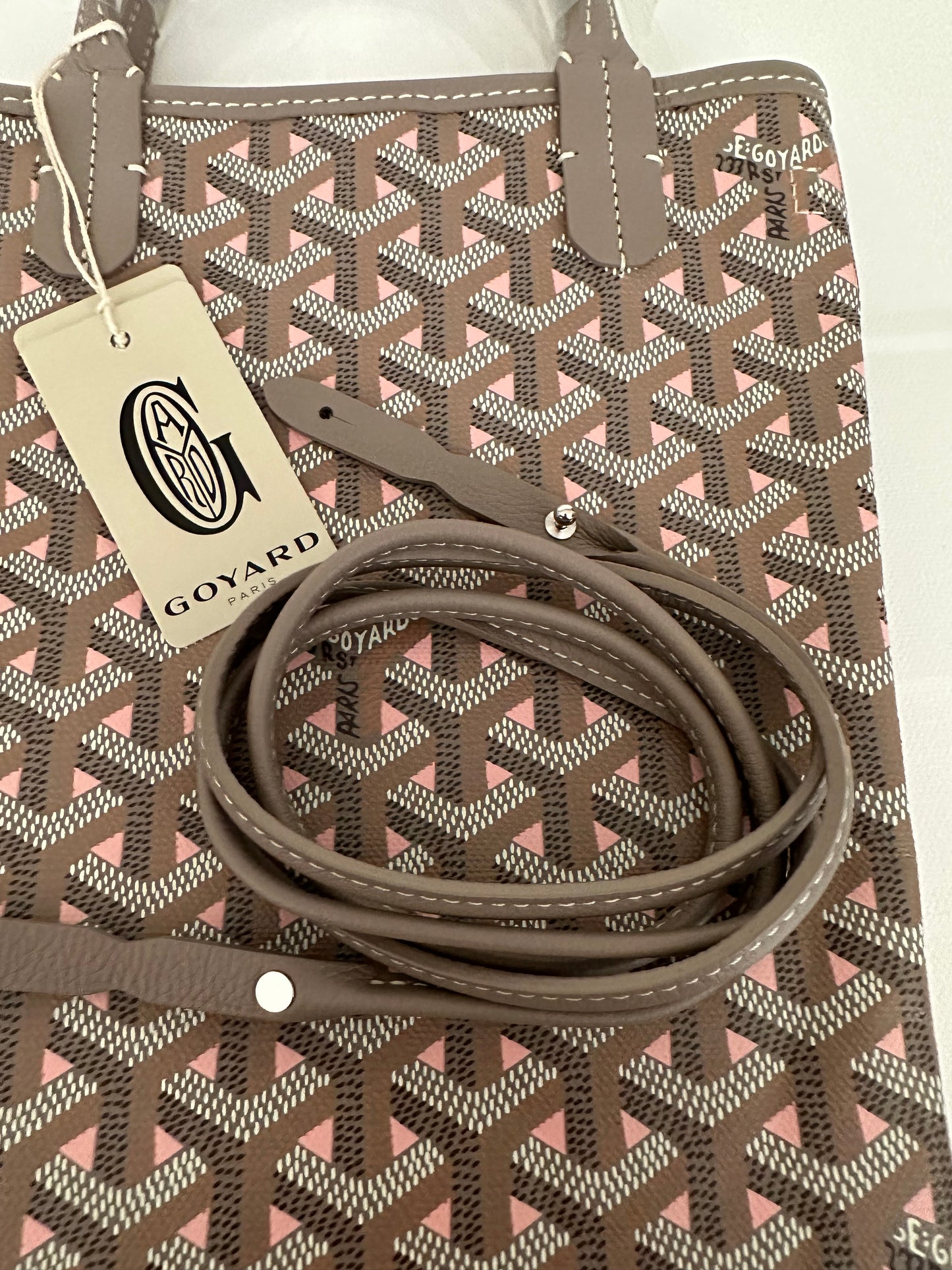 Goyard Poitiers Tote Claire Voie Greige Powdered Pink
