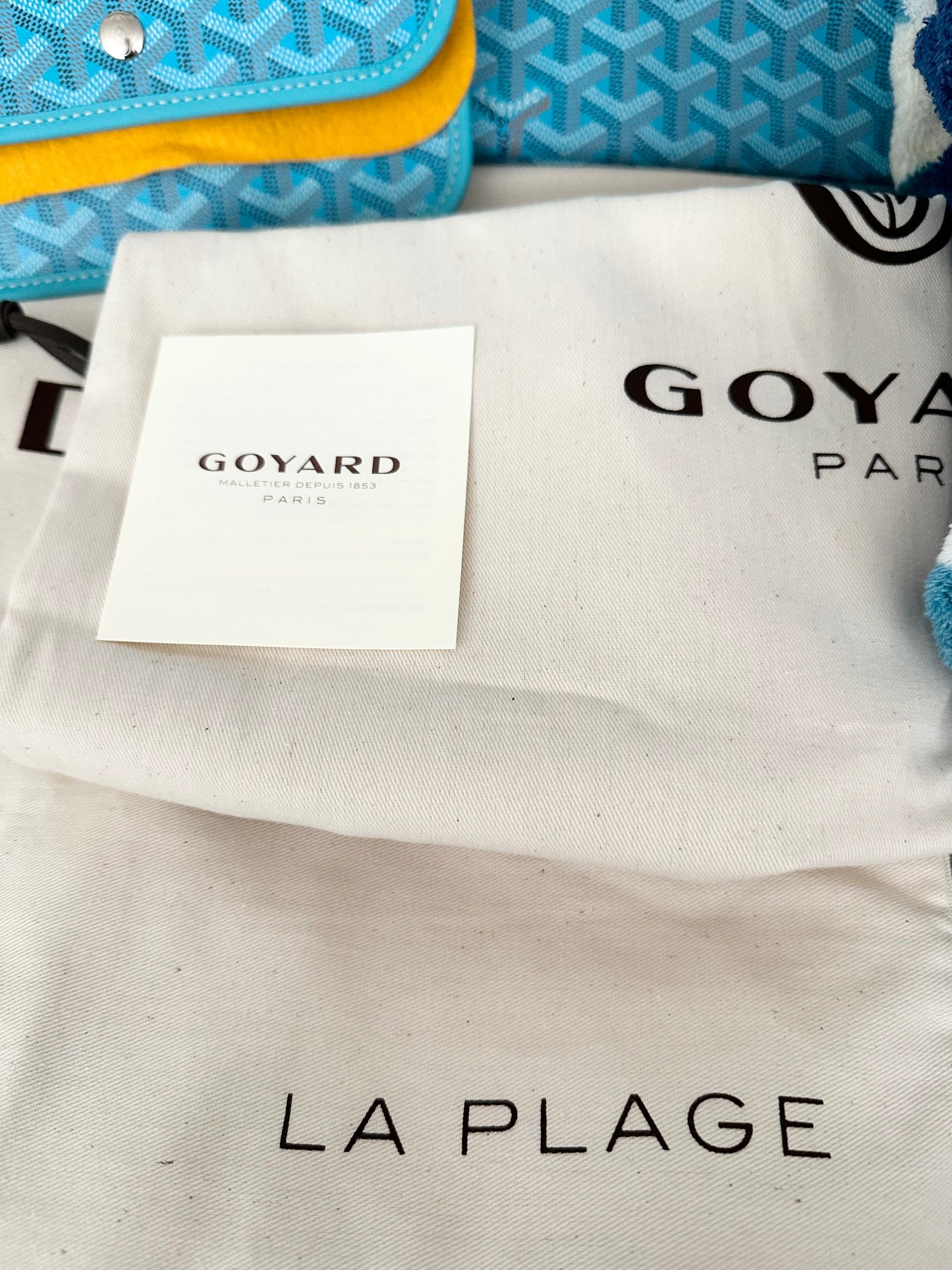 Goyard Saint Louis GM Turquoise Blue Lagoon Limited Edition with Balise Towel
