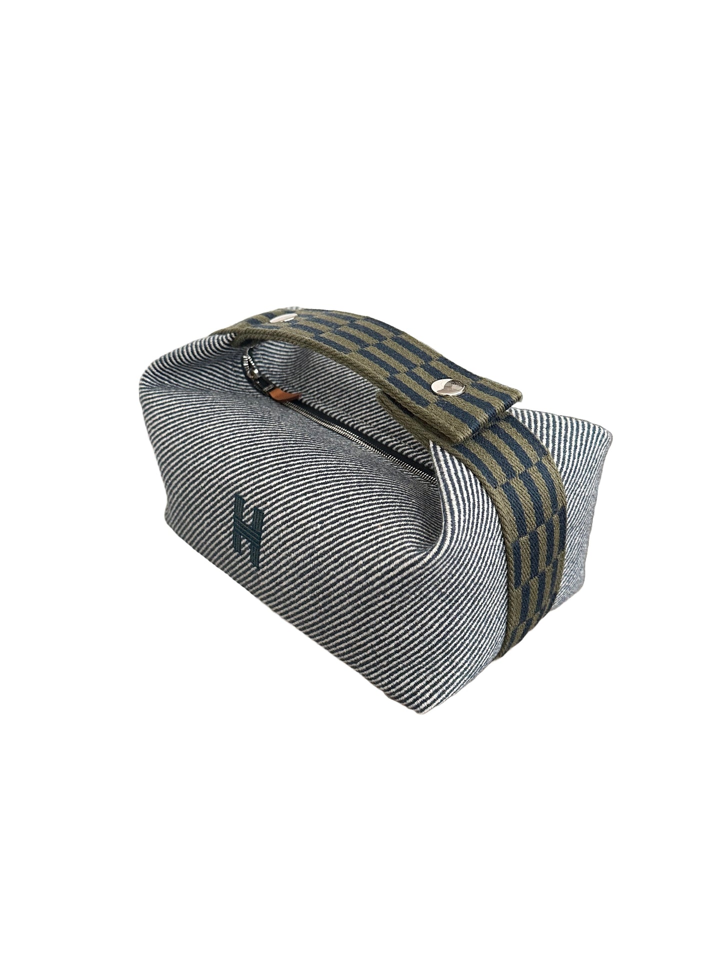 Hermes Bride-A-Brac PM Bleu Abysse Natte Canvas Palladium Hardware