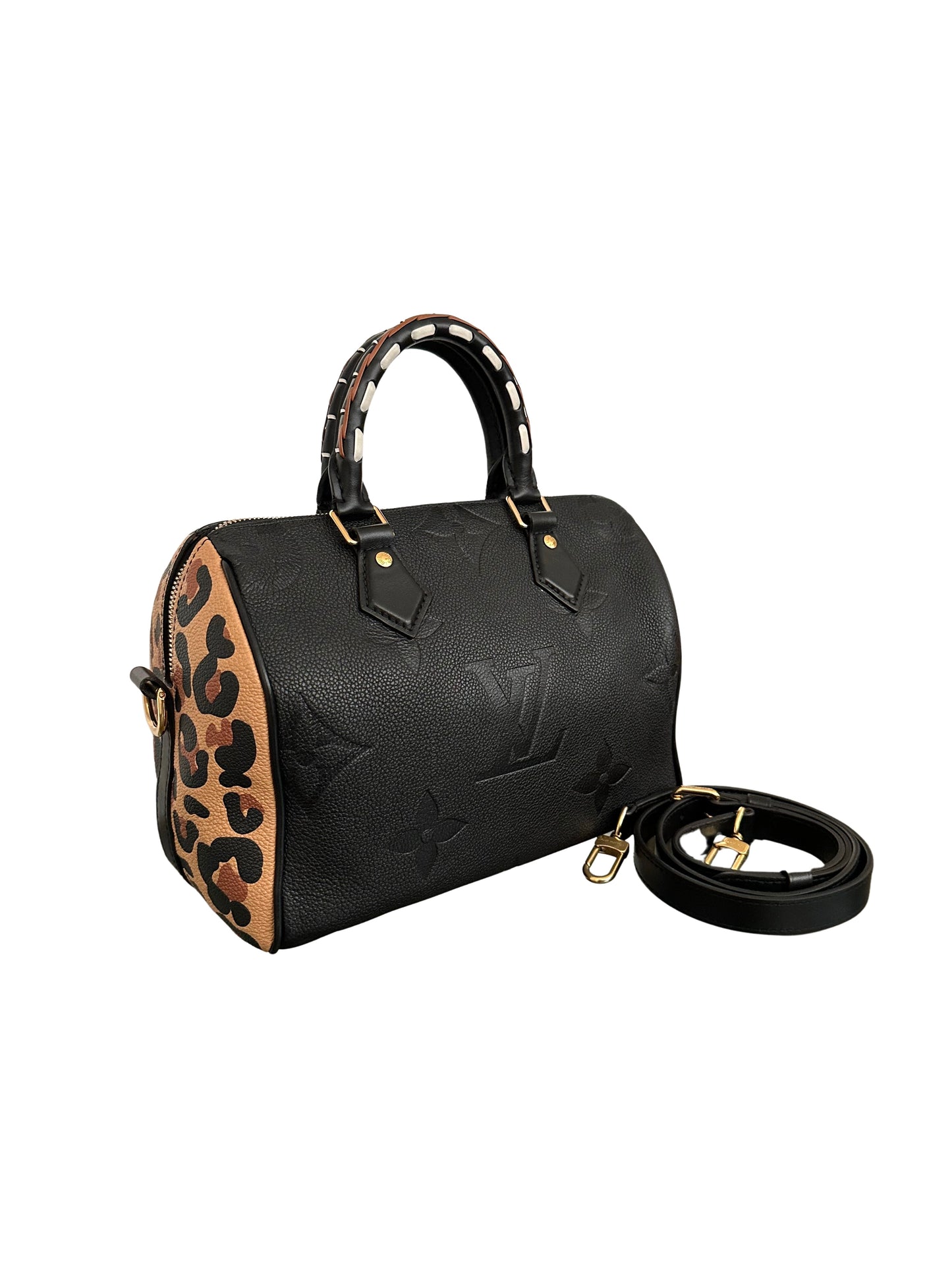 Louis Vuitton Empreinte Wild At Heart Speedy Bandouliere 25 Black Limited