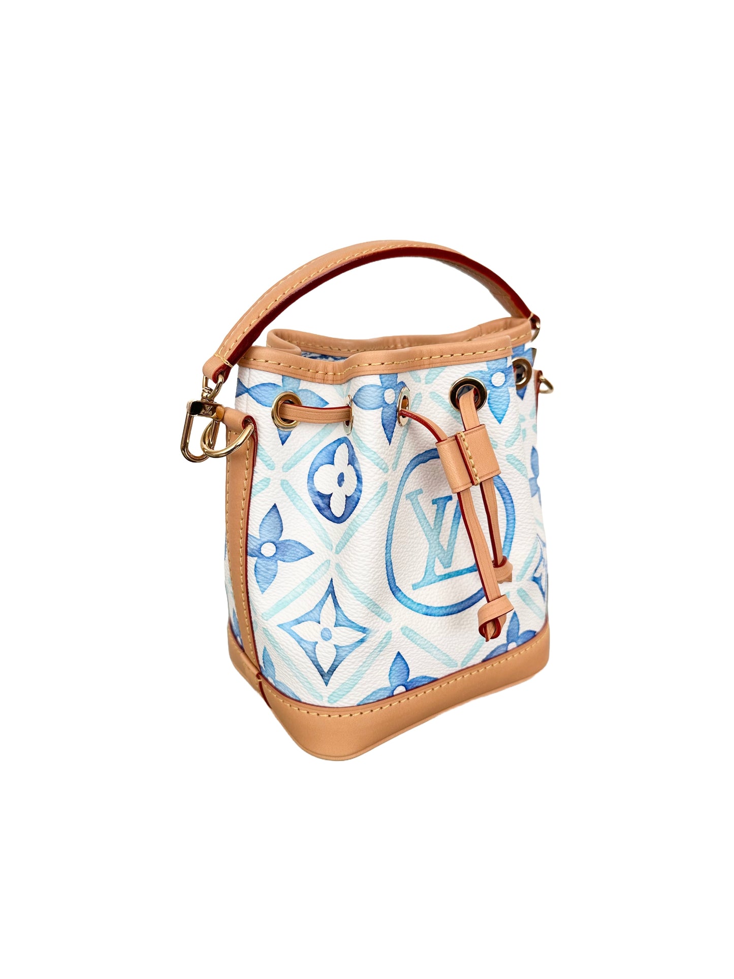 Louis Vuitton Nano Noe By The Pool Watercolor Bucket Bag Lagoon Blue