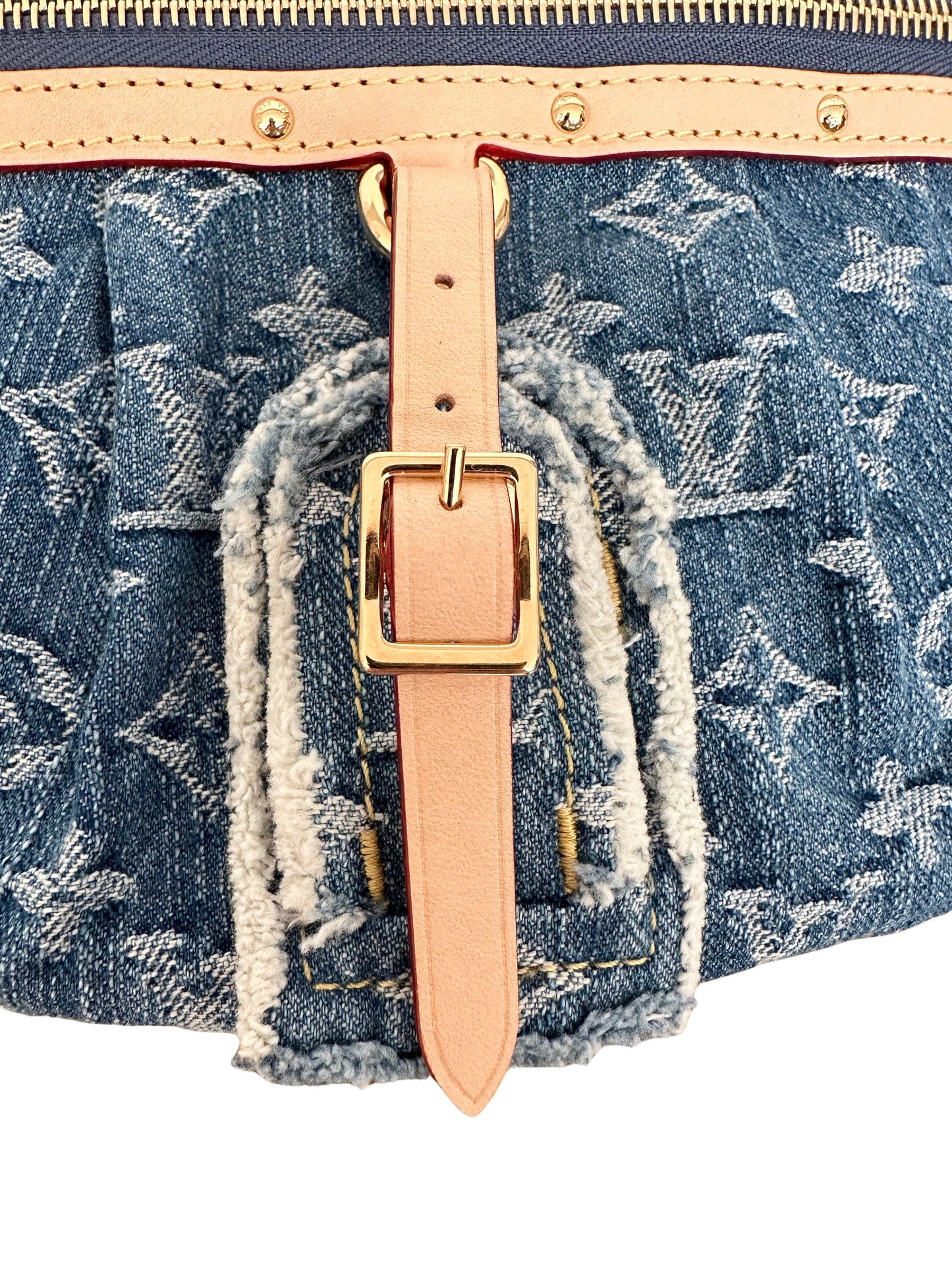 Louis Vuitton High Rise Monogram Denim Bag Bumbag (No Strap)