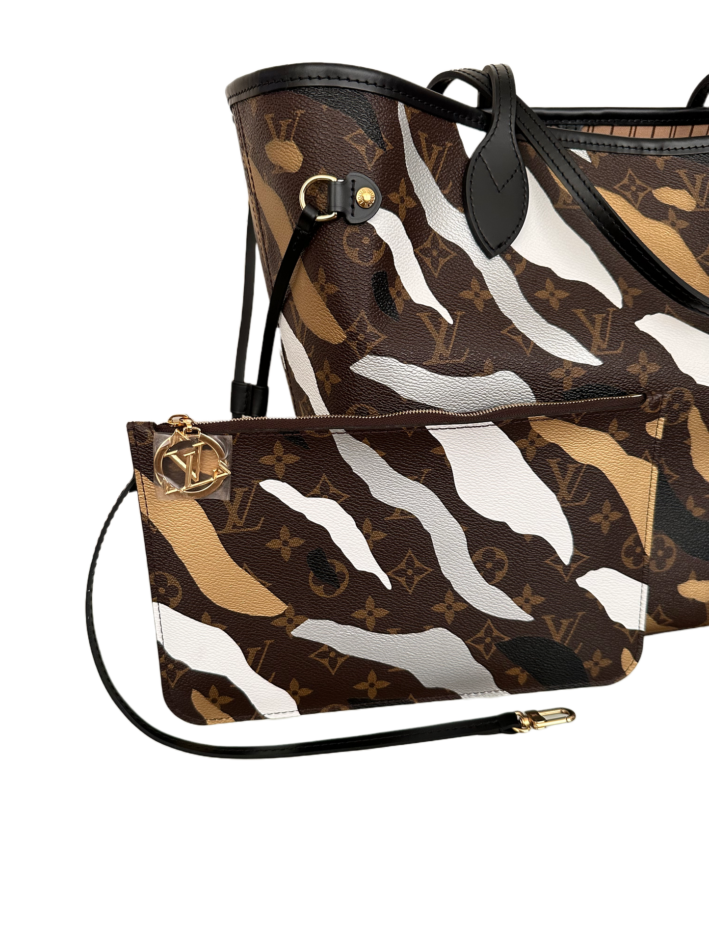 Louis Vuitton x LOL Monogram Neverfull MM Gold Silver