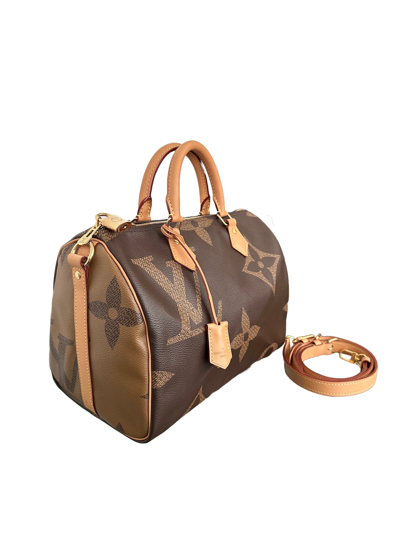 Louis Vuitton Speedy 30 Bandouliere Reverse Giant Monogram Bag