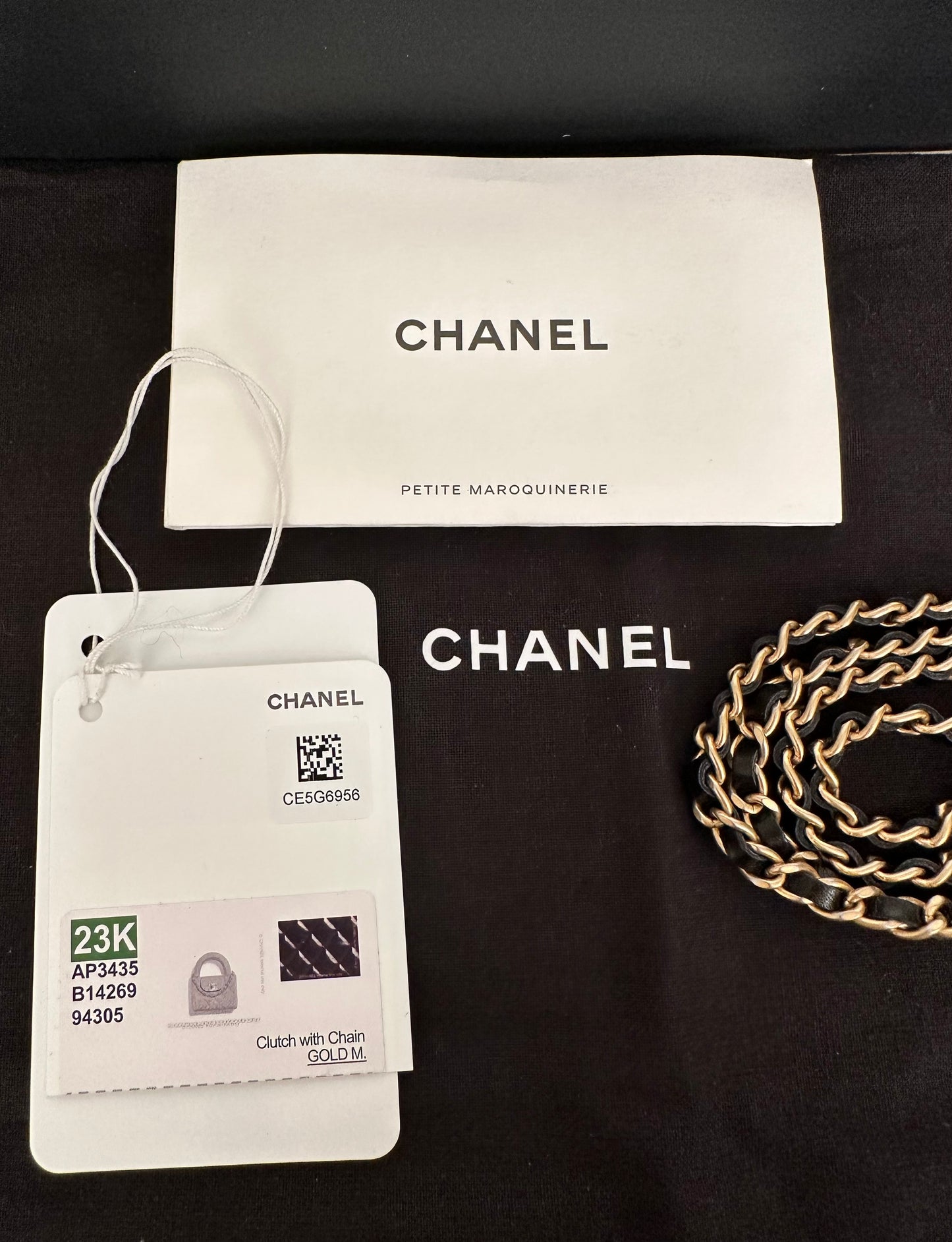 Chanel Kelly Black Gold Top Handle Nano Mini Shopper Bag 23K Collection