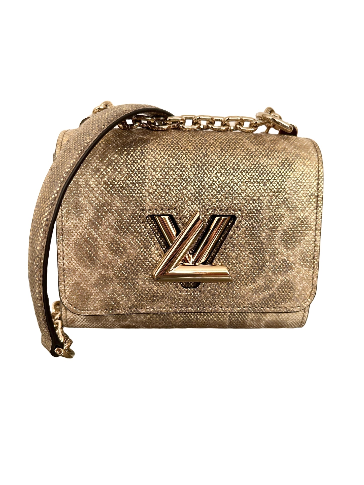 Louis Vuitton Snakeskin Python Twist Mini Exotic Shimmery Gold