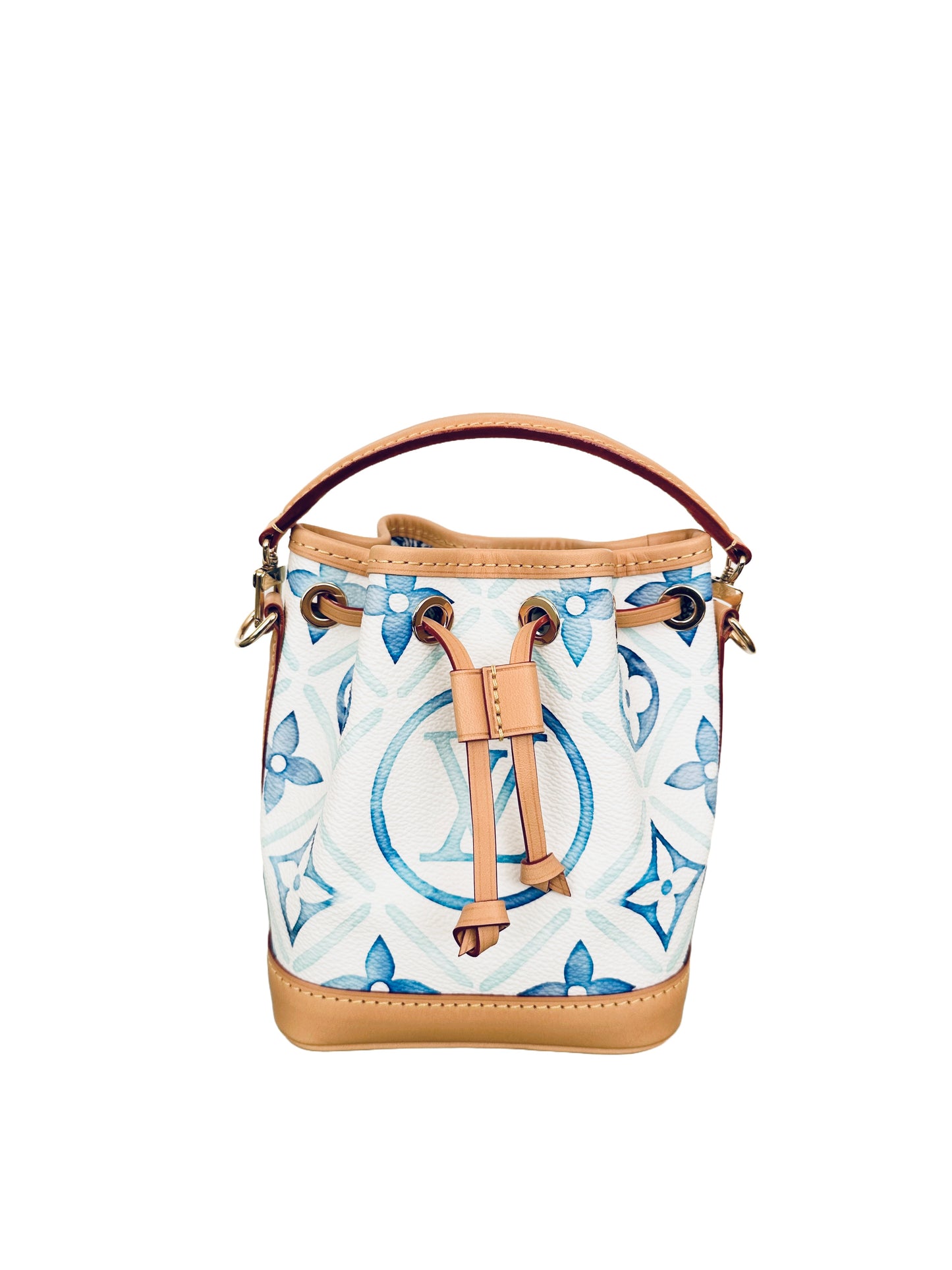 Louis Vuitton Nano Noe By The Pool Watercolor Bucket Bag Lagoon Blue