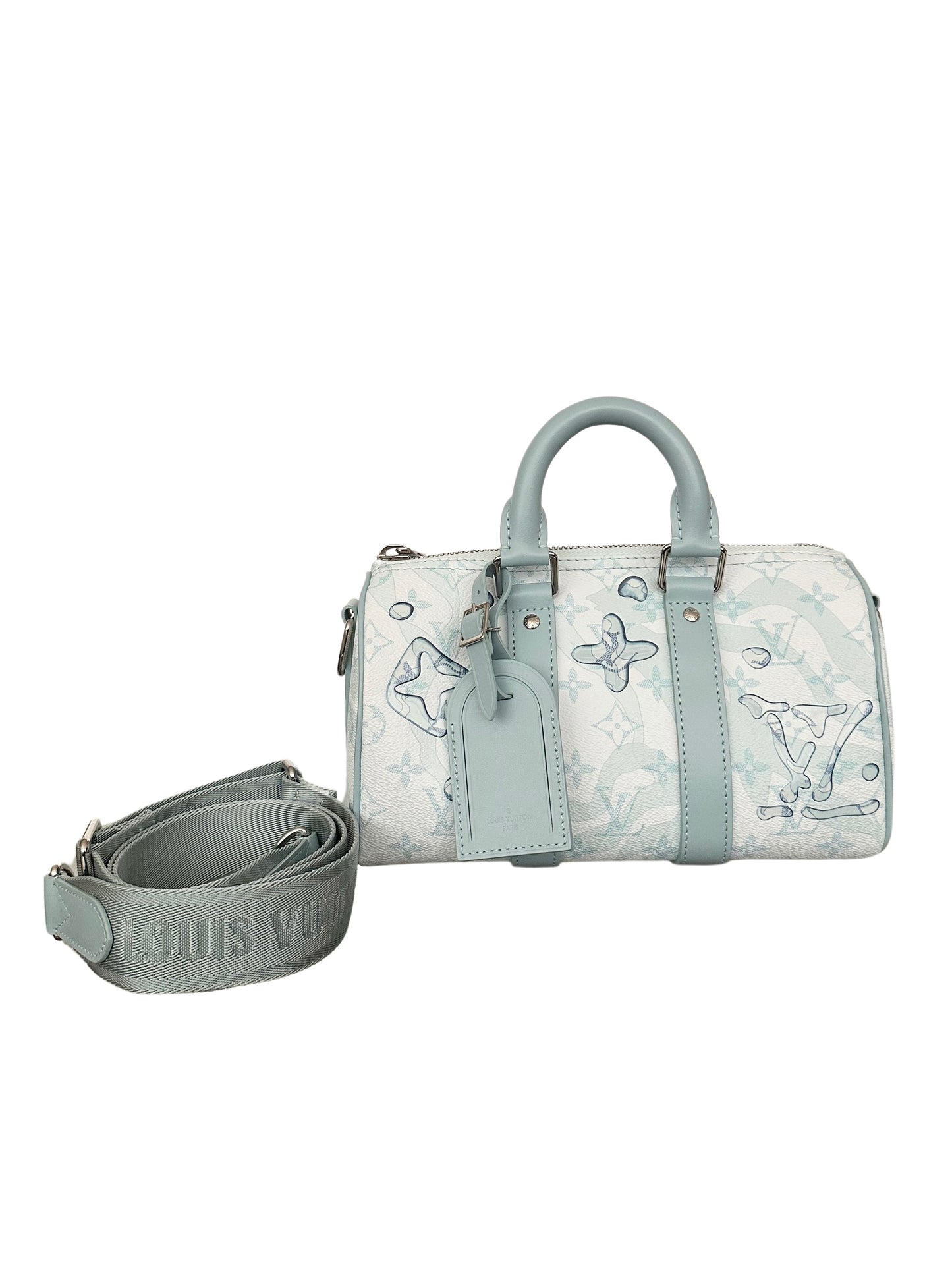 Louis Vuitton Aquagarden Keepall 25 Bandouliere Crystal Watercolor Blue