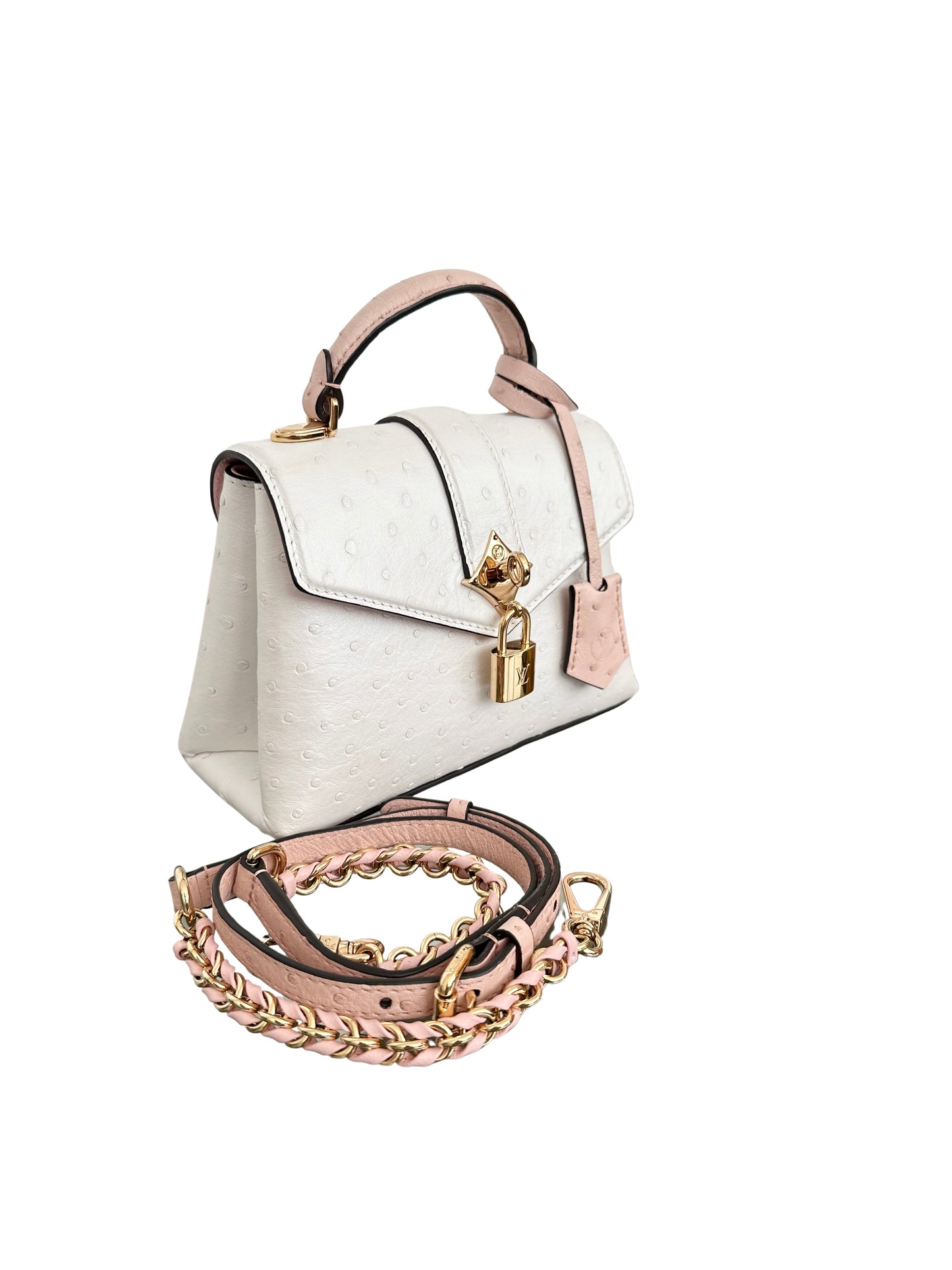 Louis Vuitton Rose des Vents Ostrich Mini Exotic Pearly White Sakura Pink