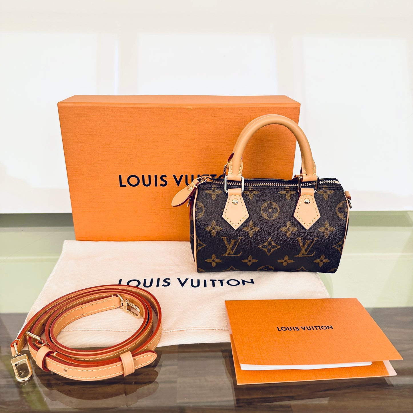 Louis Vuitton Nano Speedy Monogram Bandouliere Adjustable Strap