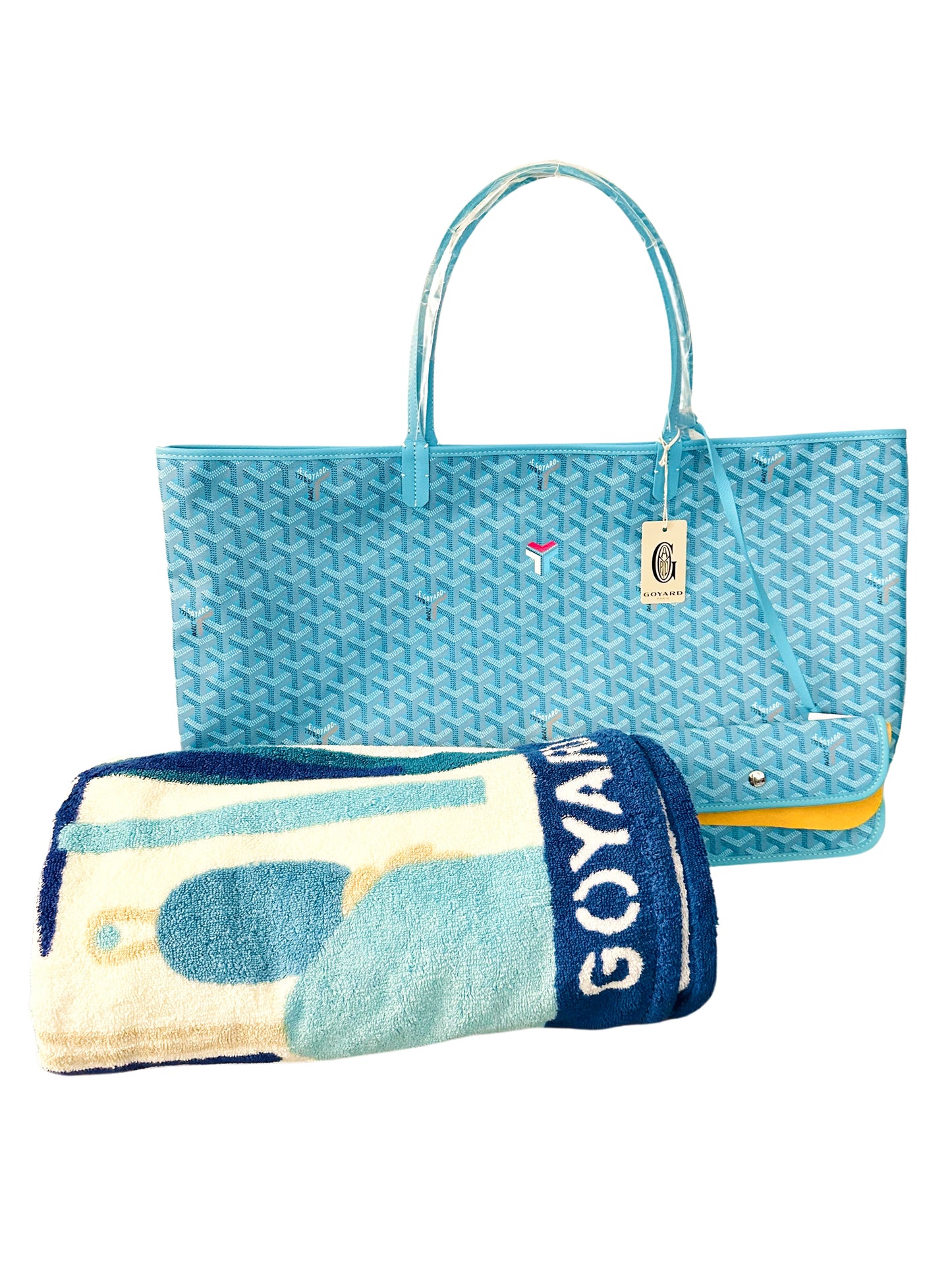 Goyard Saint Louis GM Turquoise Blue Lagoon Limited Edition with Balise Towel