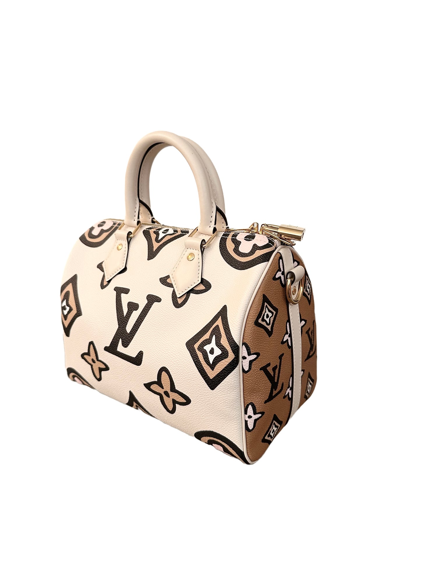 Louis Vuitton Wild at Heart Speedy Bandouliere 25 Monogram Giant Caramel Cream