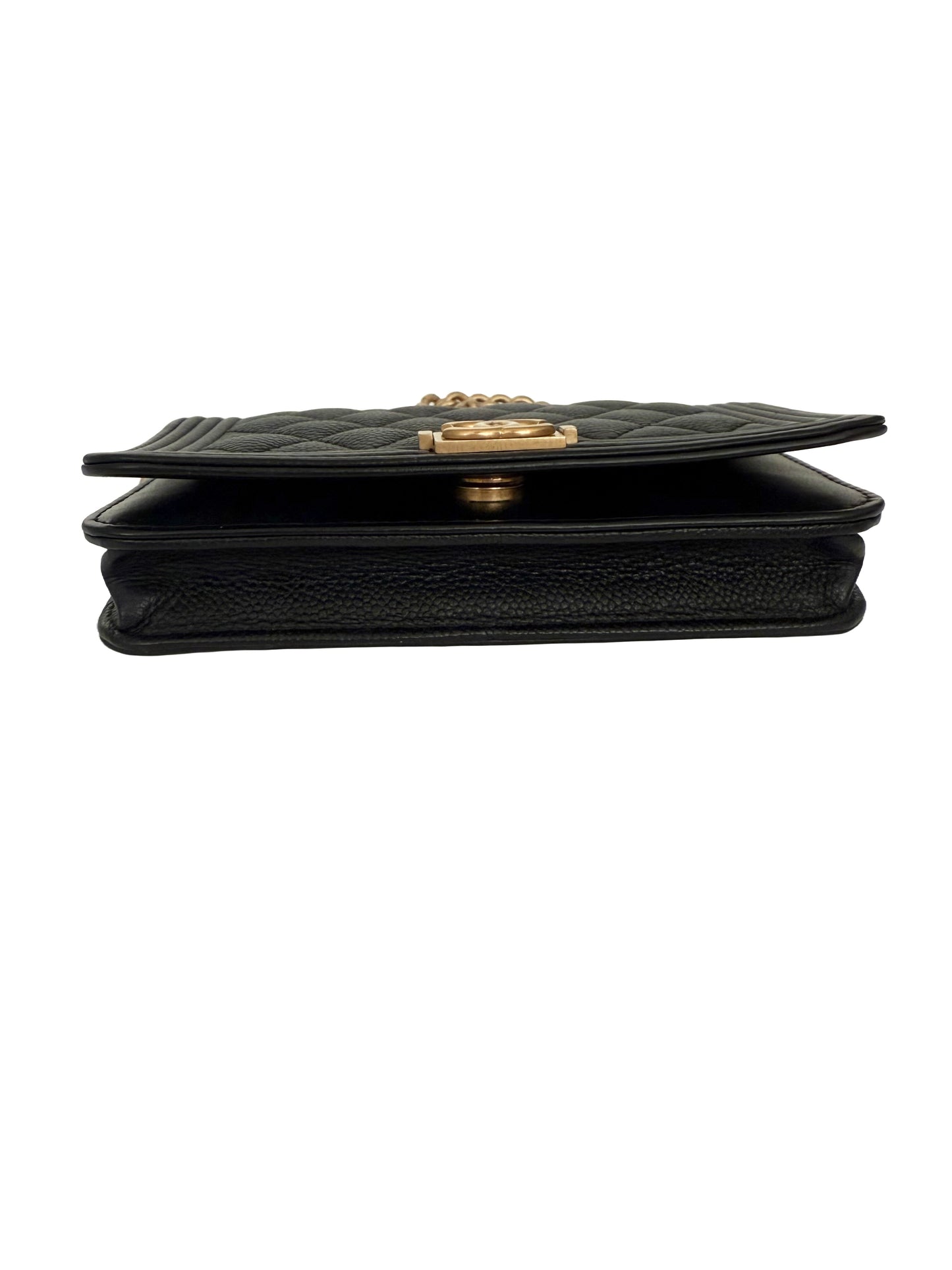 Chanel Caviar Quilted Boy Wallet on Chain Mini Black
