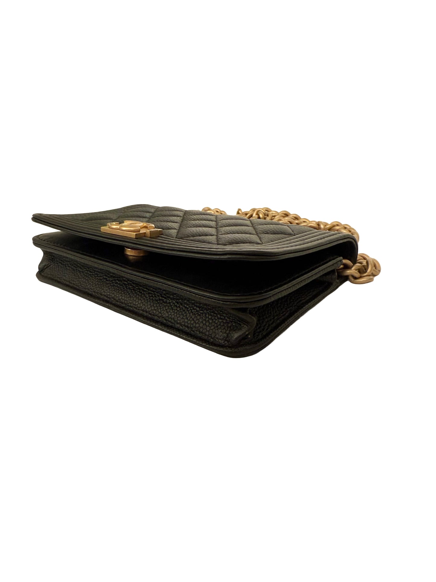Chanel Caviar Quilted Boy Wallet on Chain Mini Black