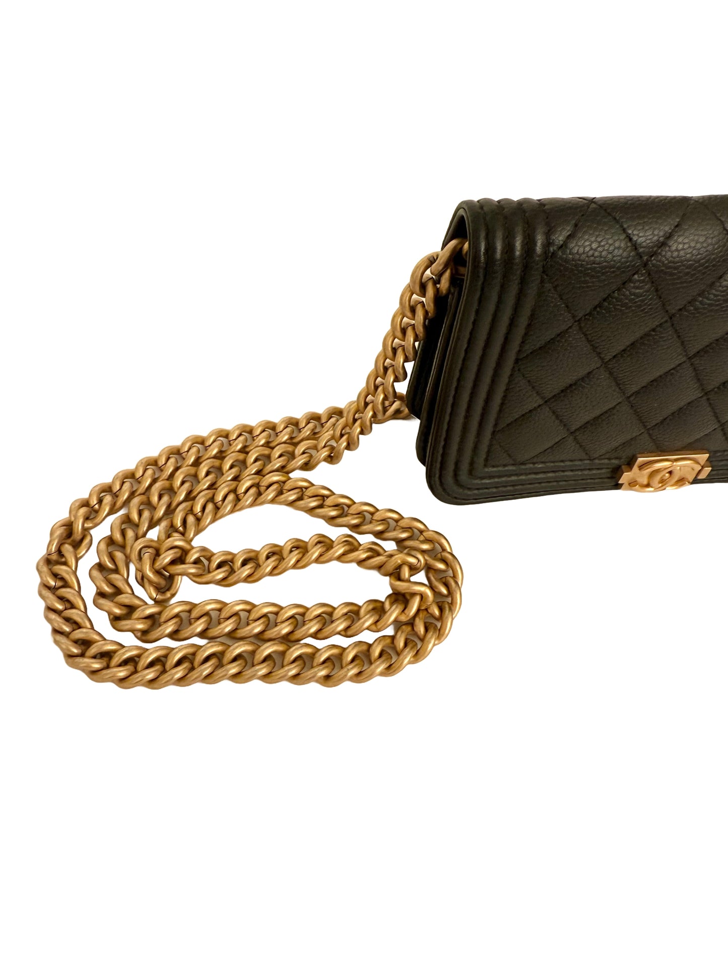Chanel Caviar Quilted Boy Wallet on Chain Mini Black