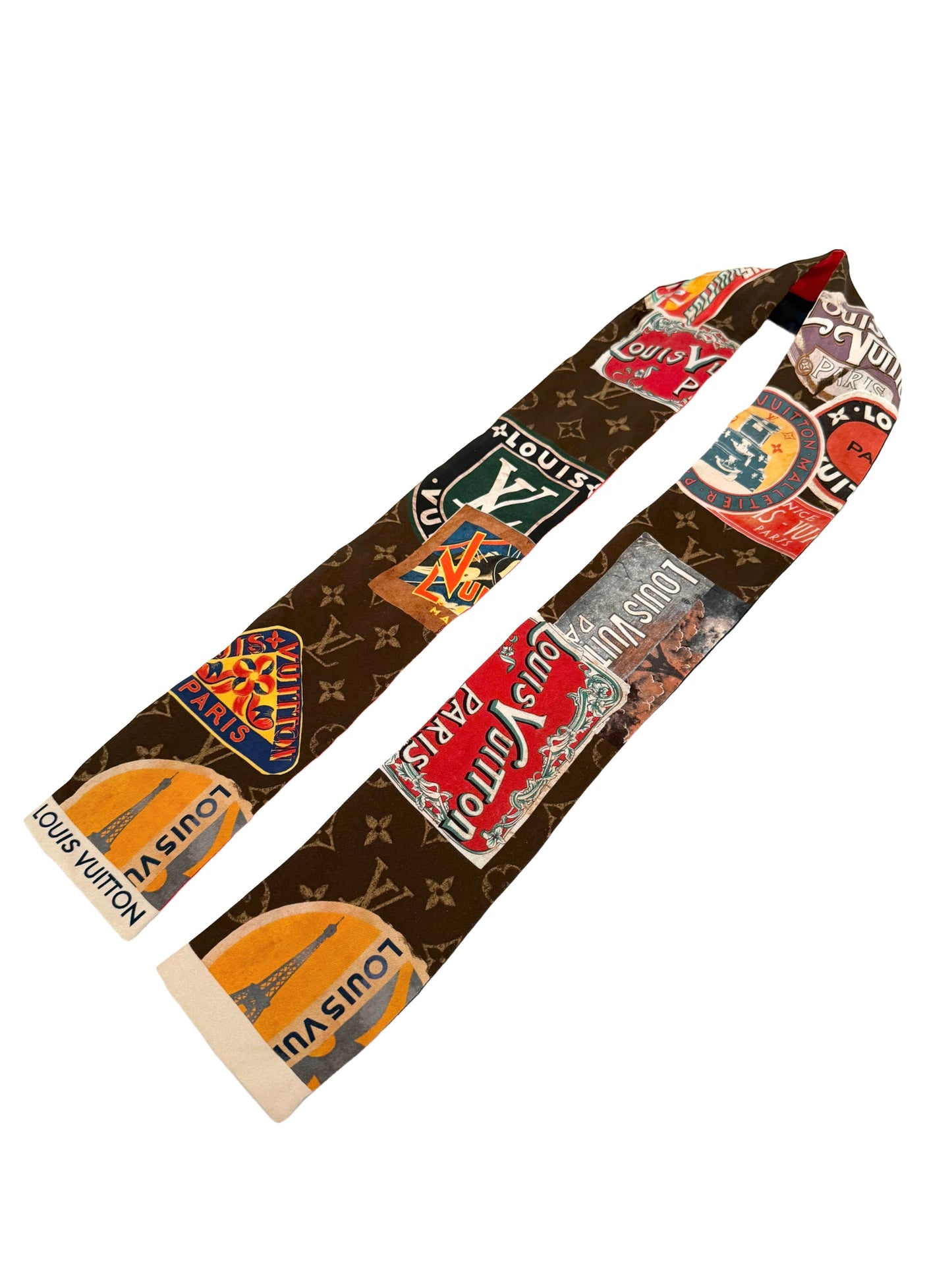Louis Vuitton Flight Mode Bandeau Travel Hotel Stickers Bandeau Scarf Silk