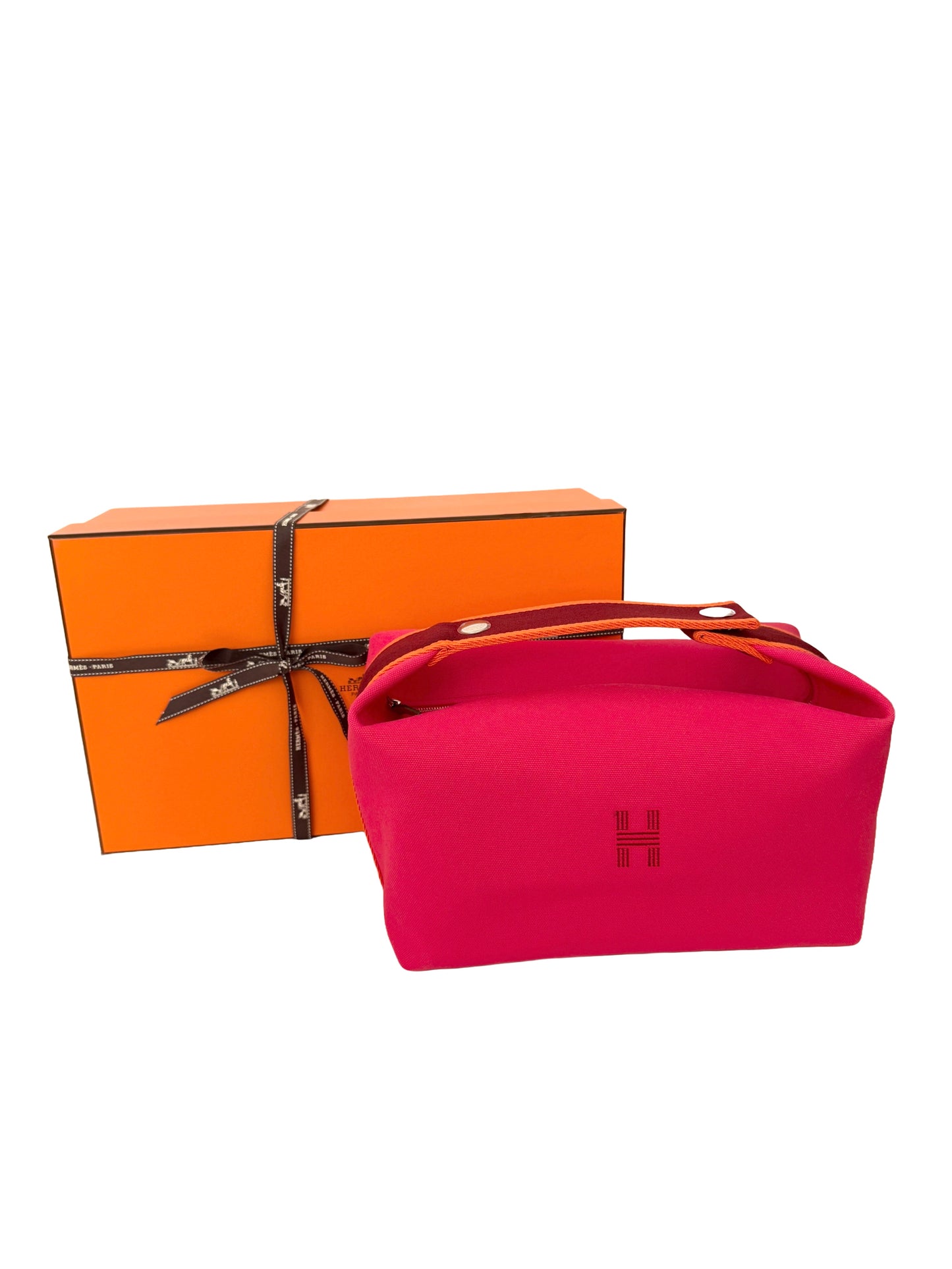 Hermes Bride-A-Brac GM Hibiscus Pink Canvas Palladium Hardware