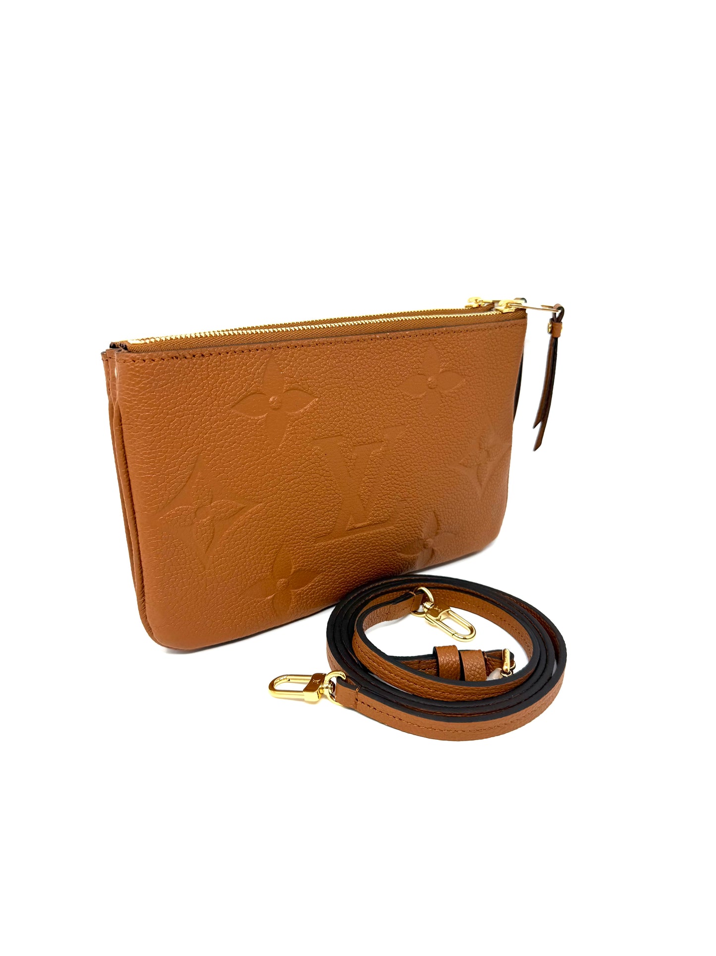 Louis Vuitton Double Zip Pochette Monogram Giant Cognac Crossbody