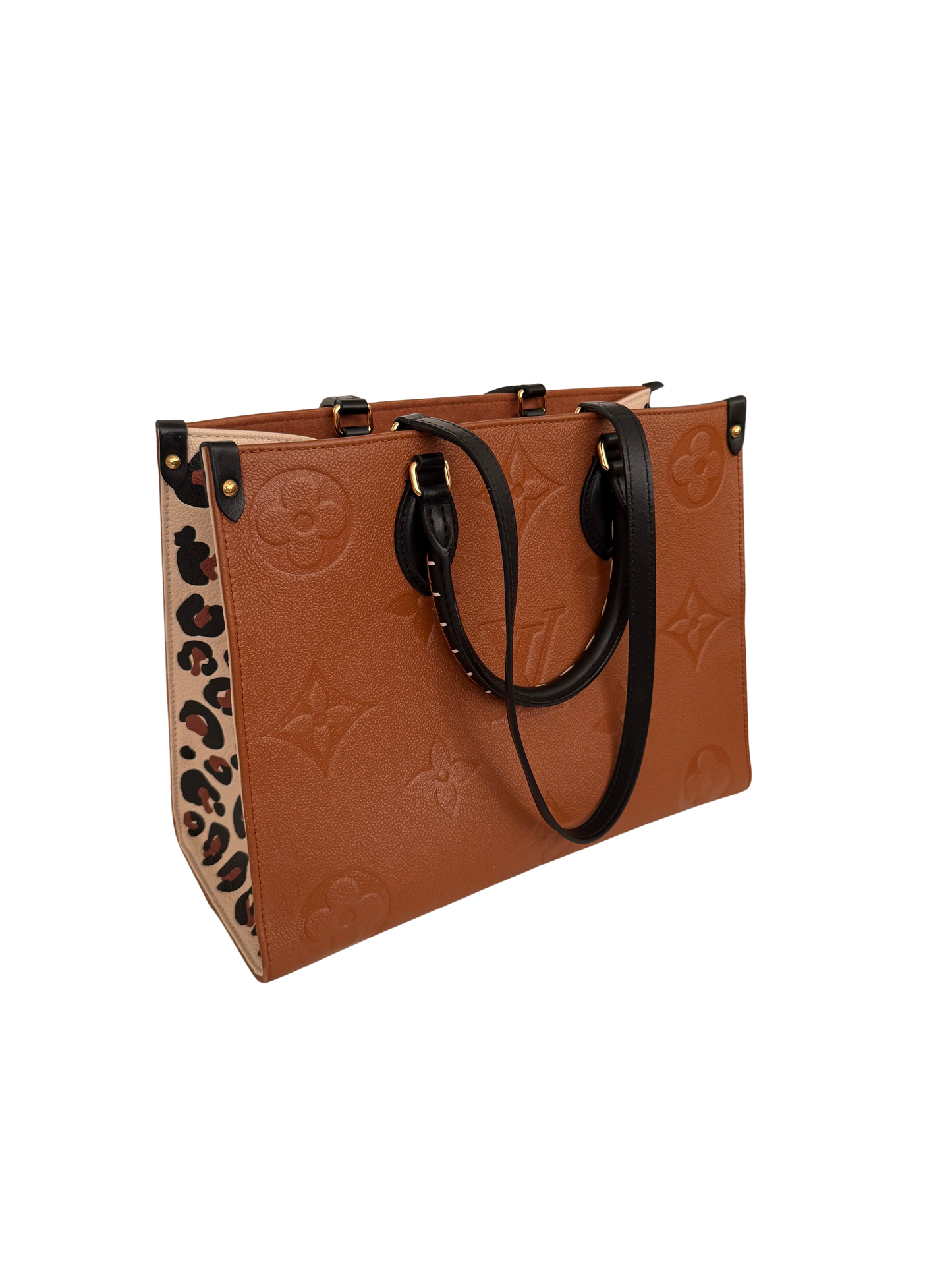 Louis Vuitton OnTheGo Tote Wild At Heart MM Empreinte Giant Cognac Brown