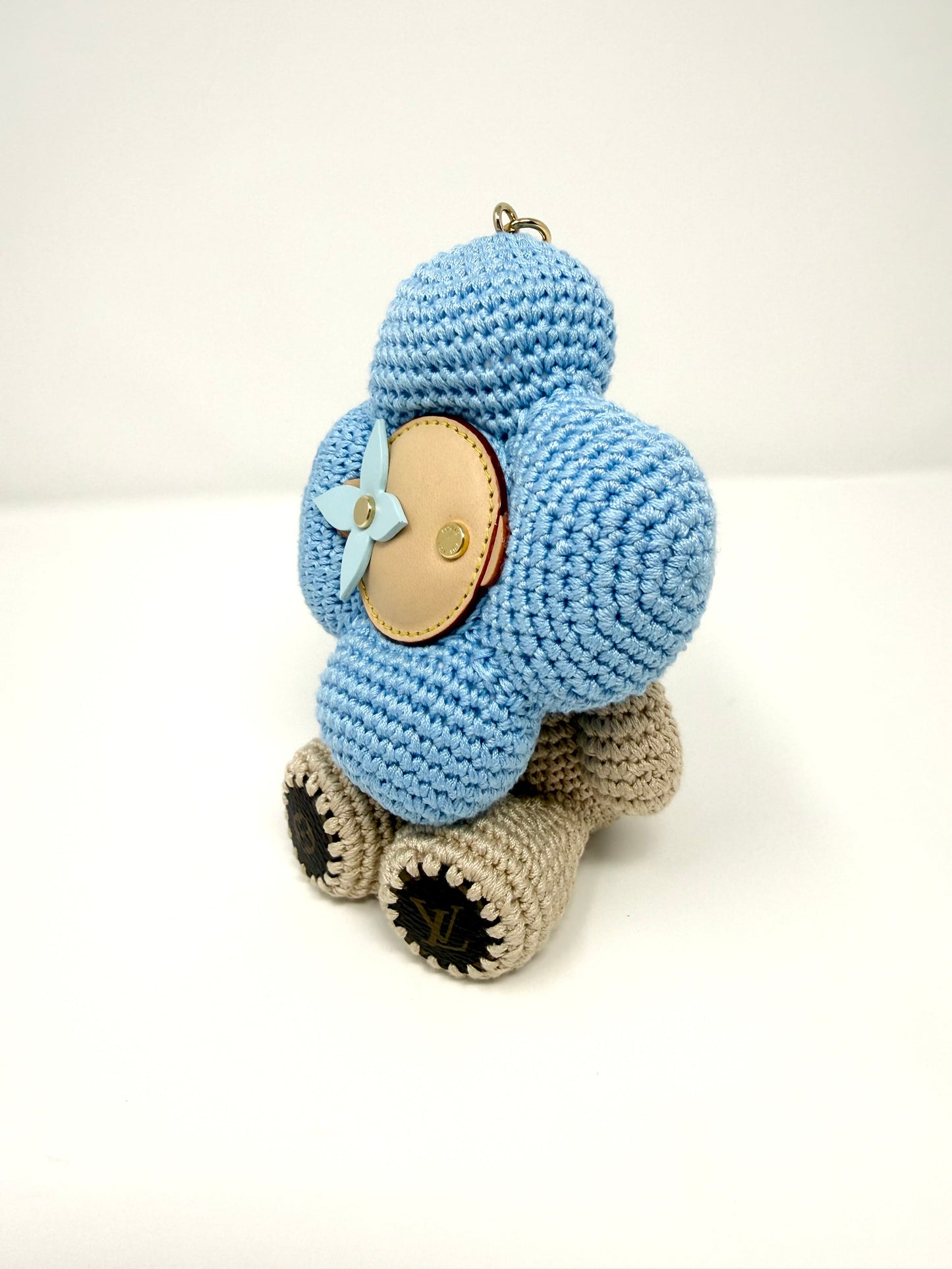 Louis Vuitton My Vivienne Crochet Bag Charm Key Holder Blue Beige