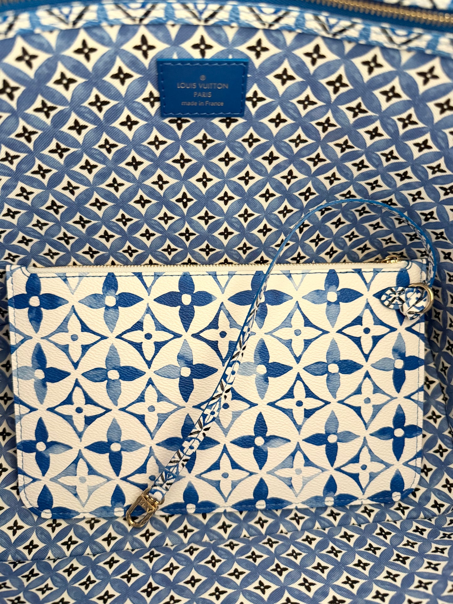 Louis Vuitton By the Pool Monogram Giant Neverfull MM Tote Blue