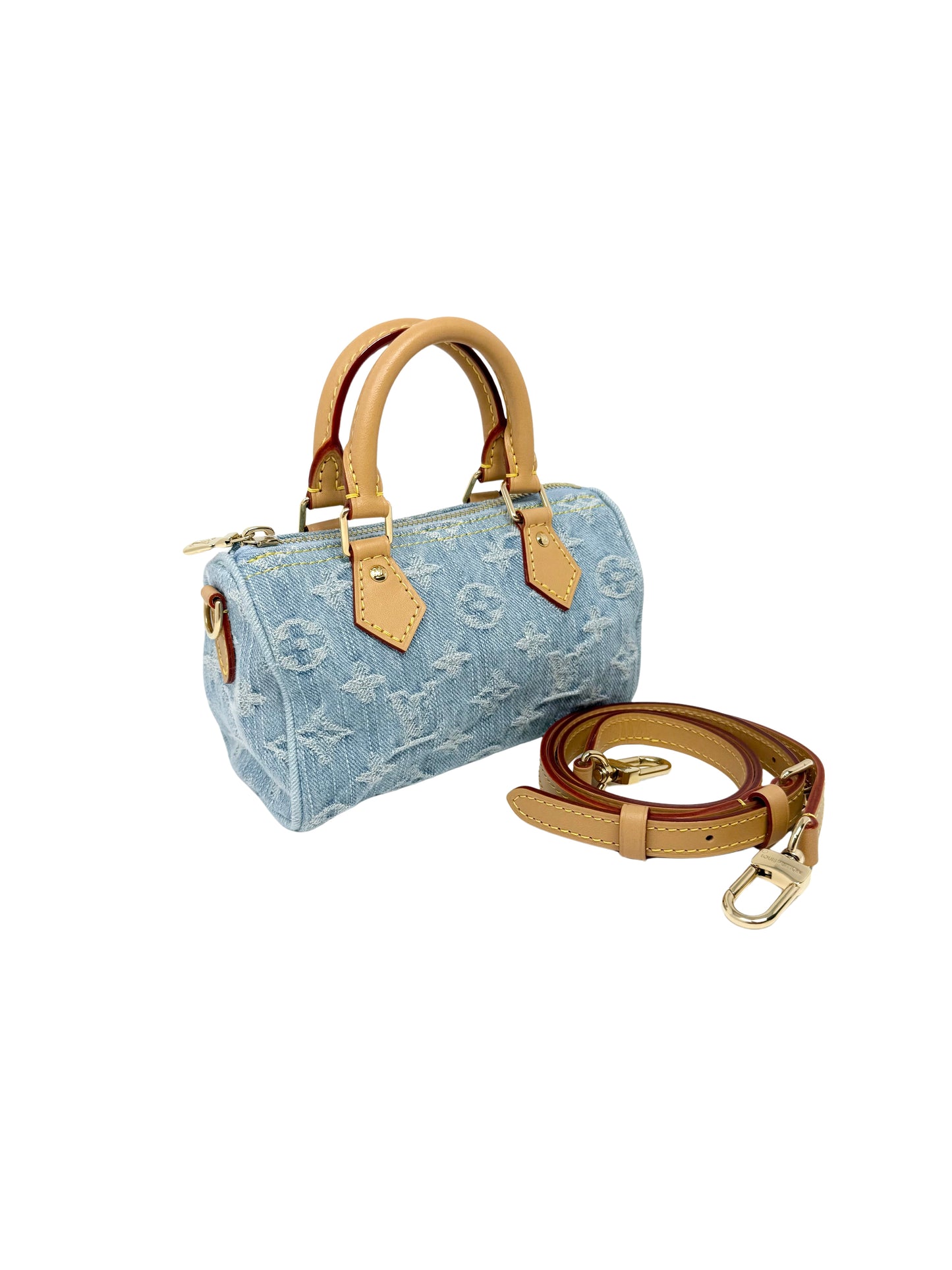 Louis Vuitton Speedy Nano Monogram Denim Sky Blue