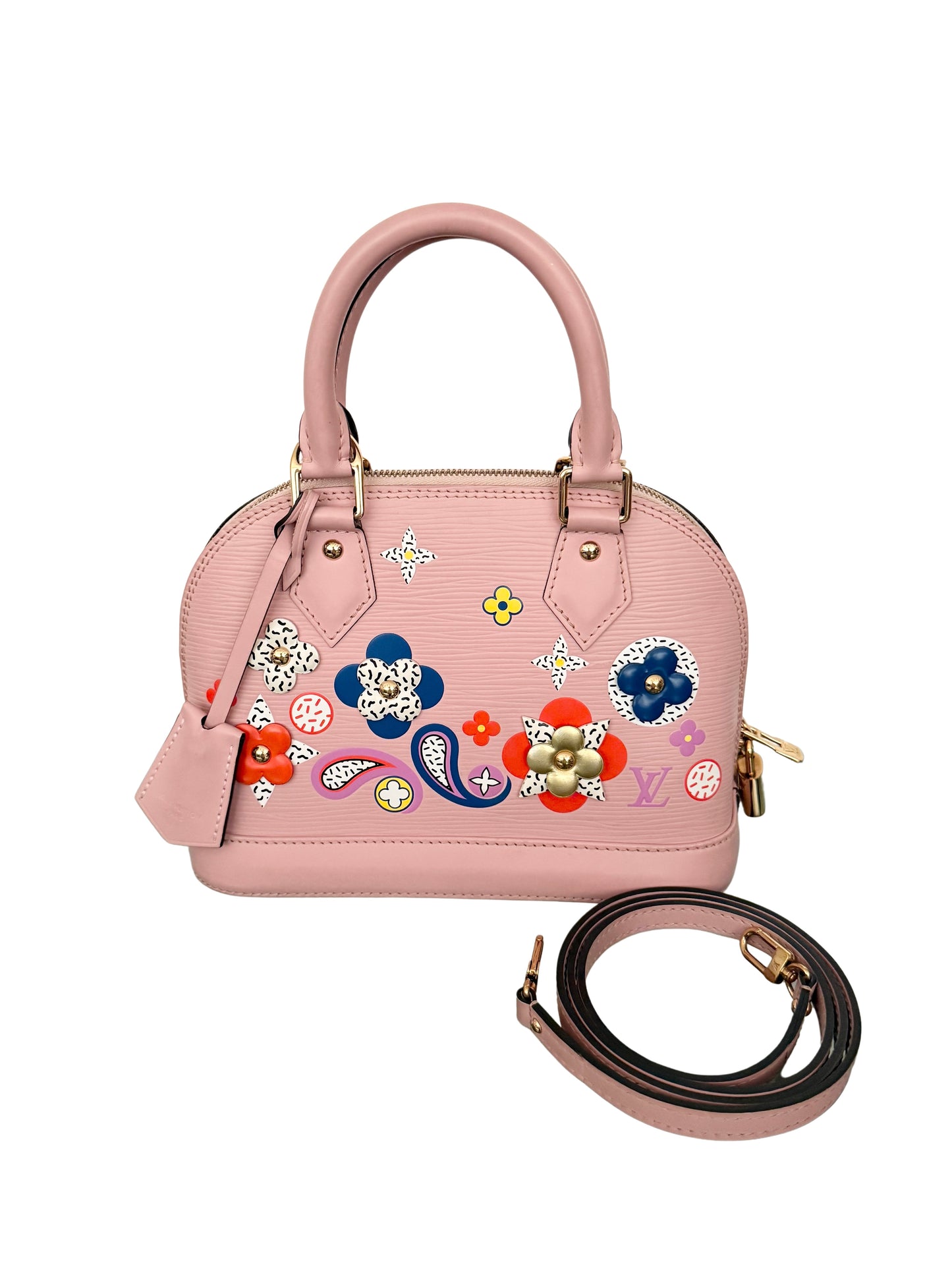 Louis Vuitton Epi Alma BB Blooming Flowers Multicolor Rose Ballerine Pink