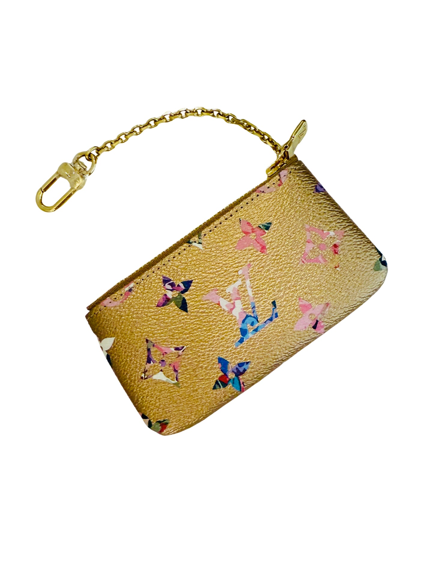 Louis Vuitton LV Garden Multicolor Metallic Gold Key Pouch