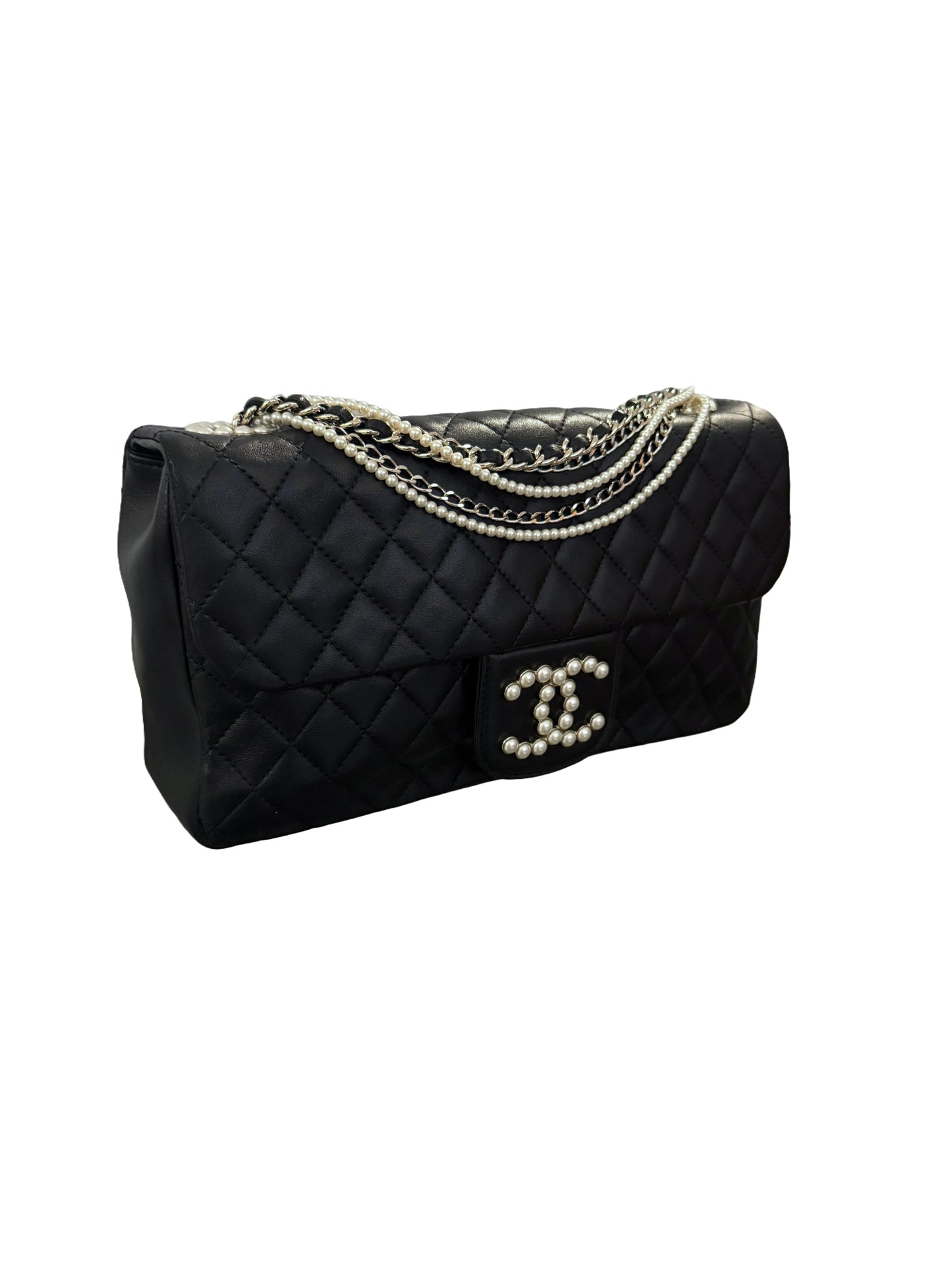 Chanel Westminster Pearl Chain Medium Classic Flap Lambskin