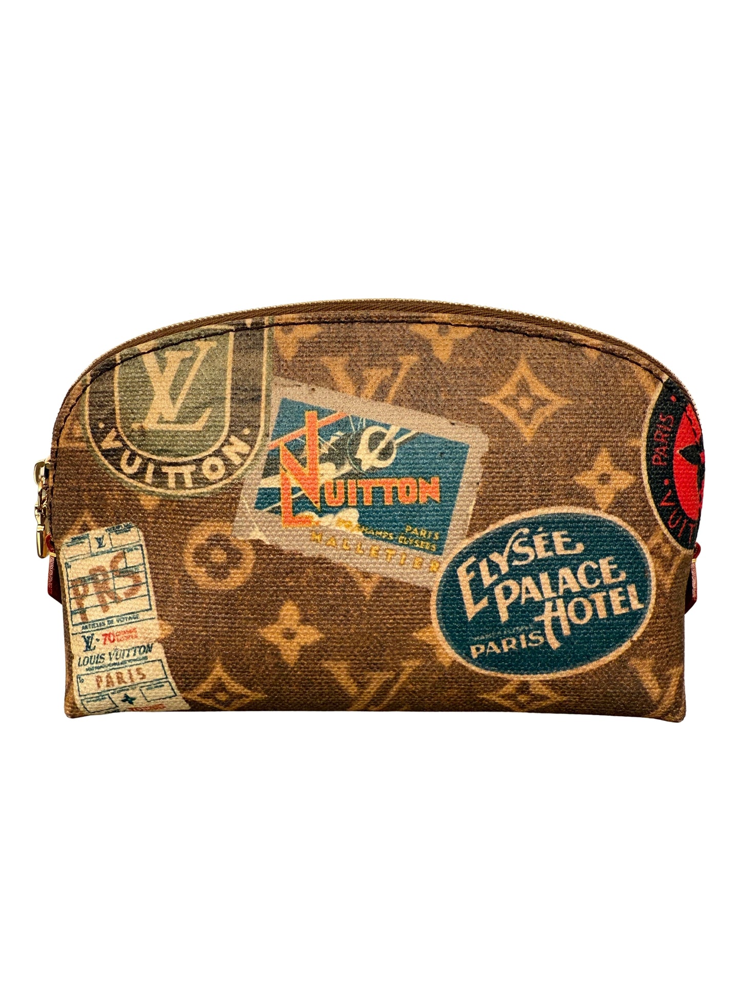 Louis Vuitton Voyage Flight Mode Hotel Stickers Cosmetic Pouch