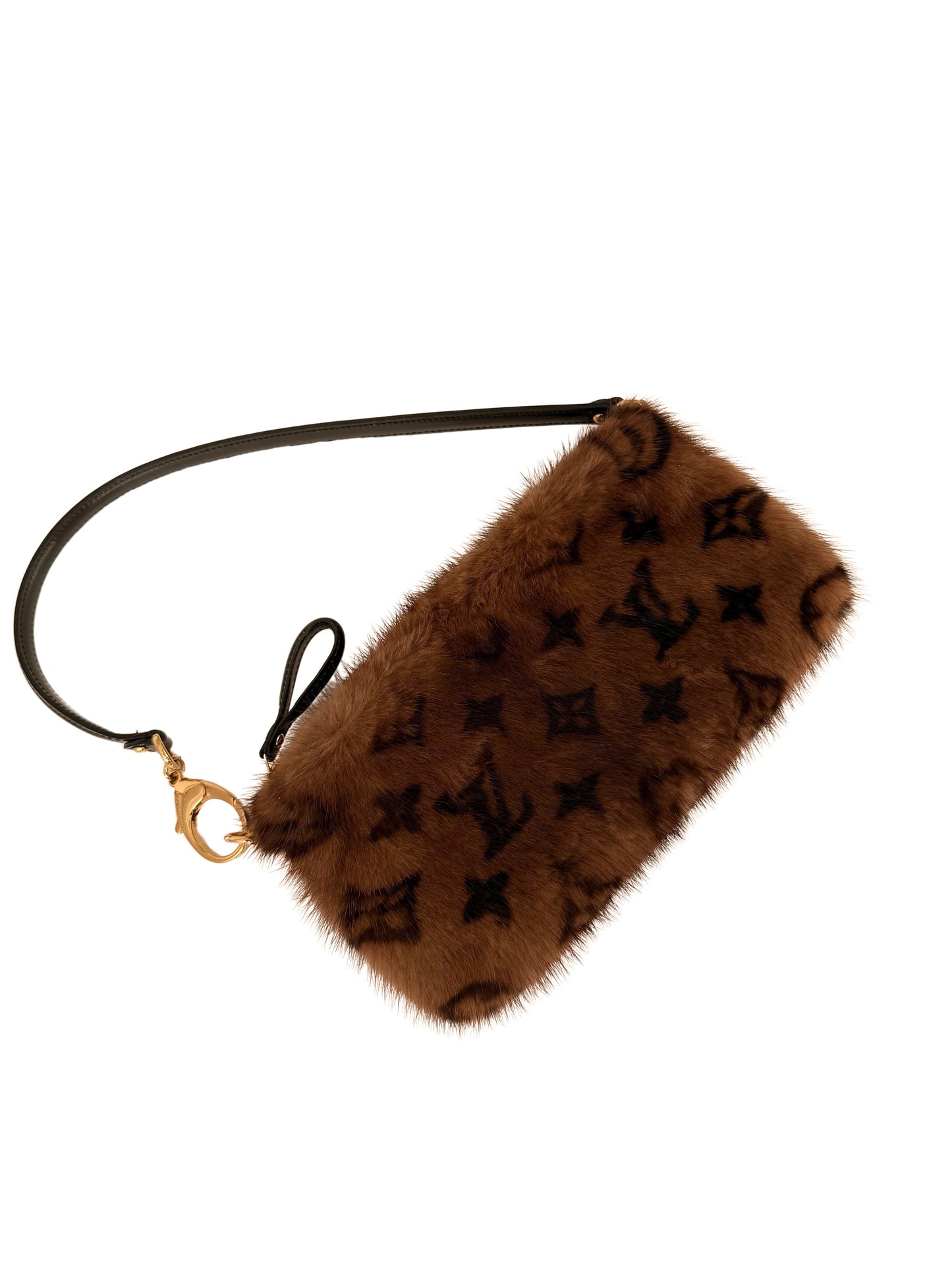 Louis Vuitton Mink Milla Bag Pochette Vision MM Monogram Limited Fur Exotic