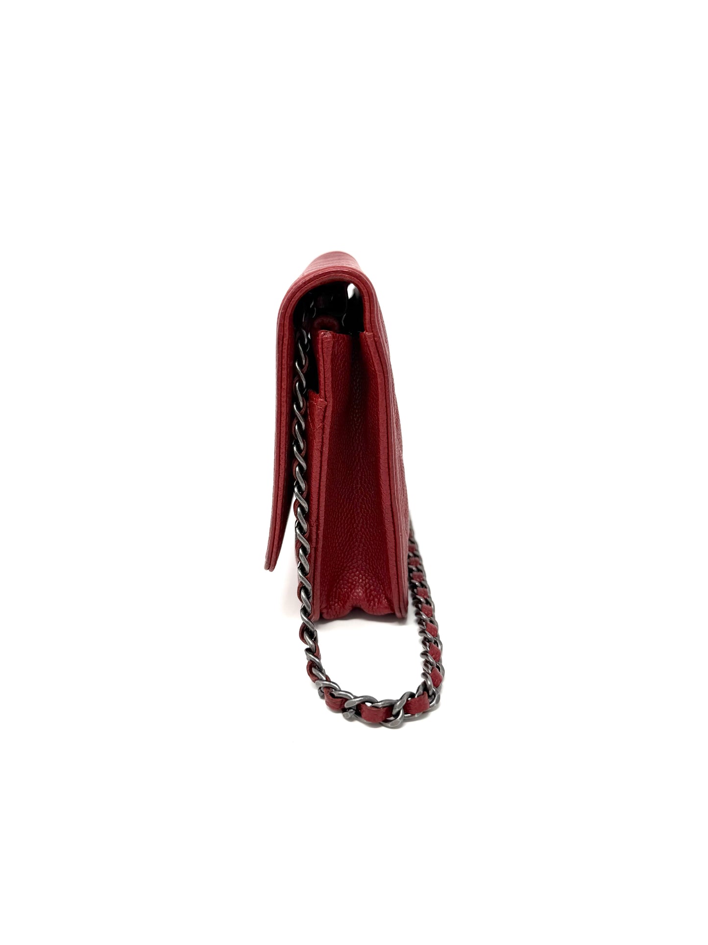 Chanel Boy Wallet On Chain Red Caviar