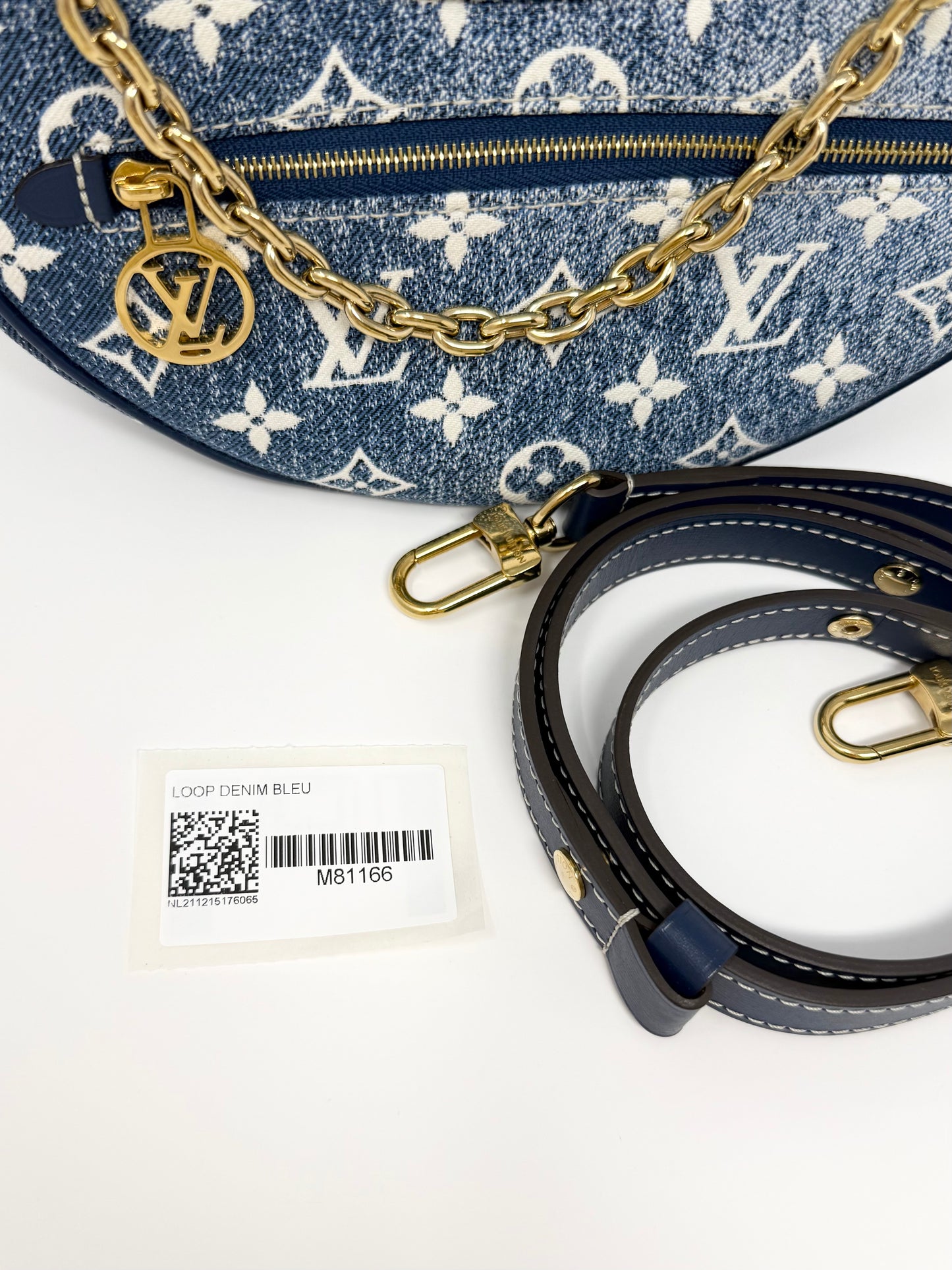 Louis Vuitton Loop Blue Denim Monogram Jacquard Hobo