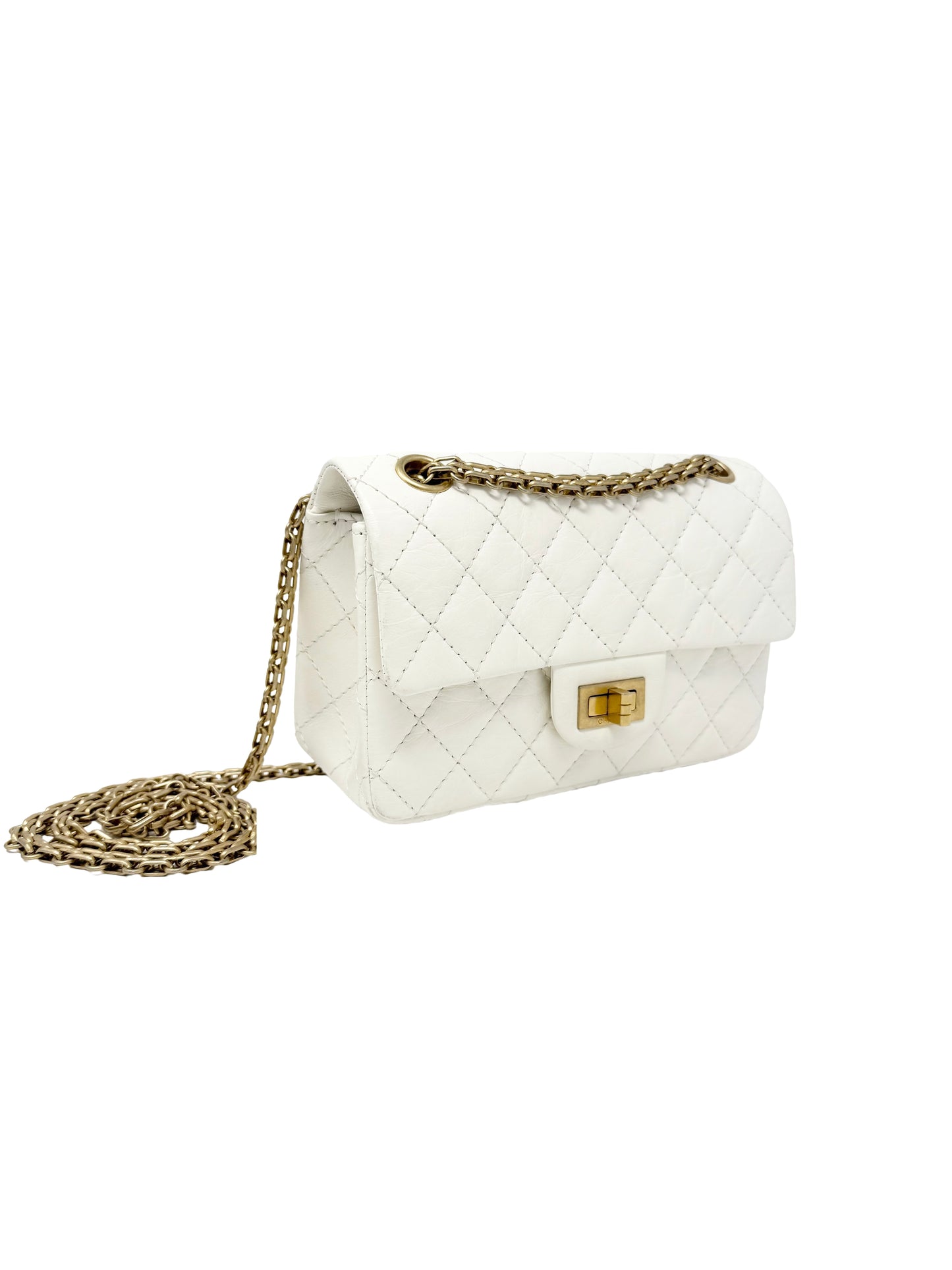 CHANEL Mini 2.55 Reissue Classic Flap White
