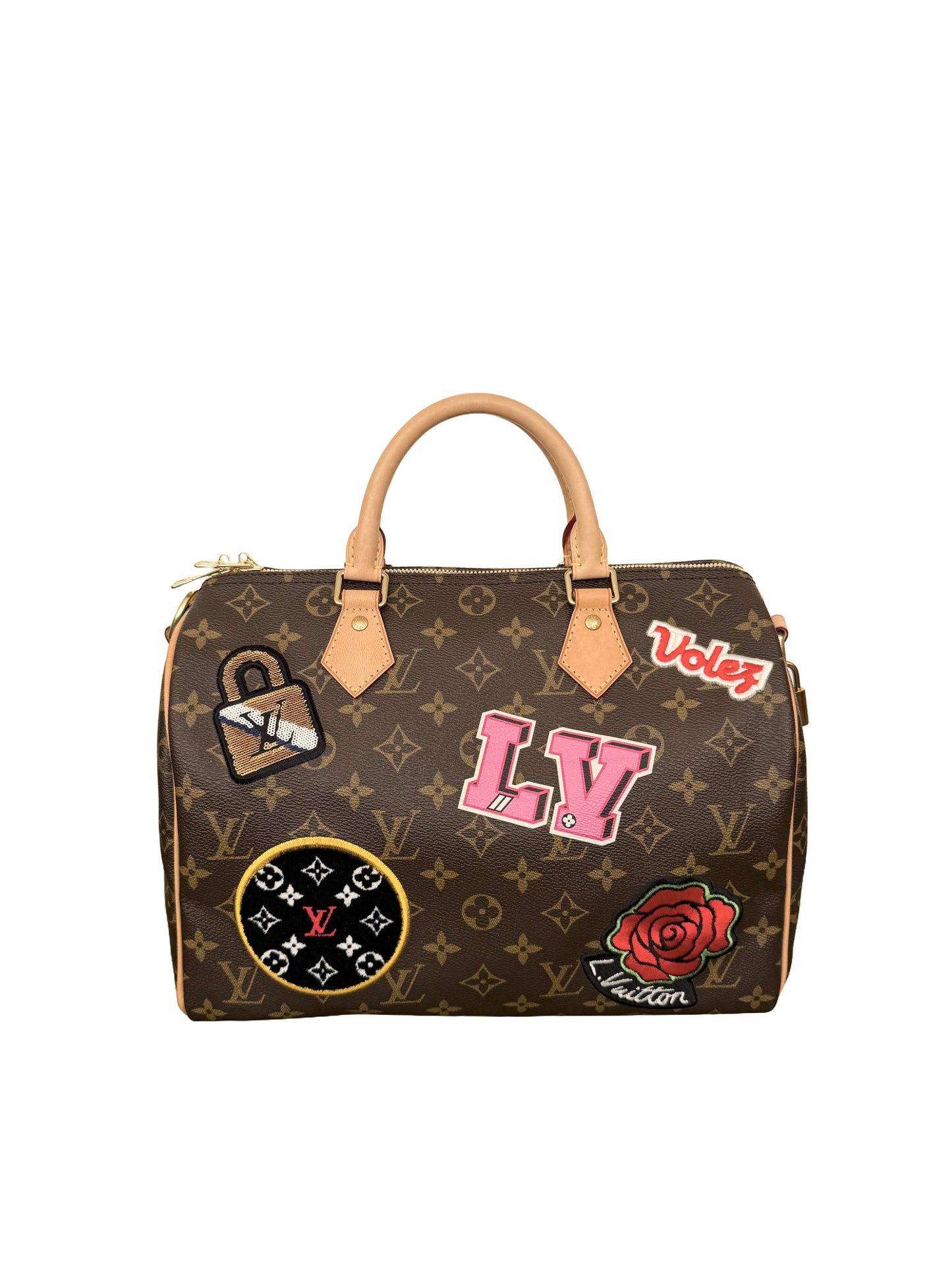 Louis Vuitton Speedy 30 Bandouliere Patches Monogram Canvas