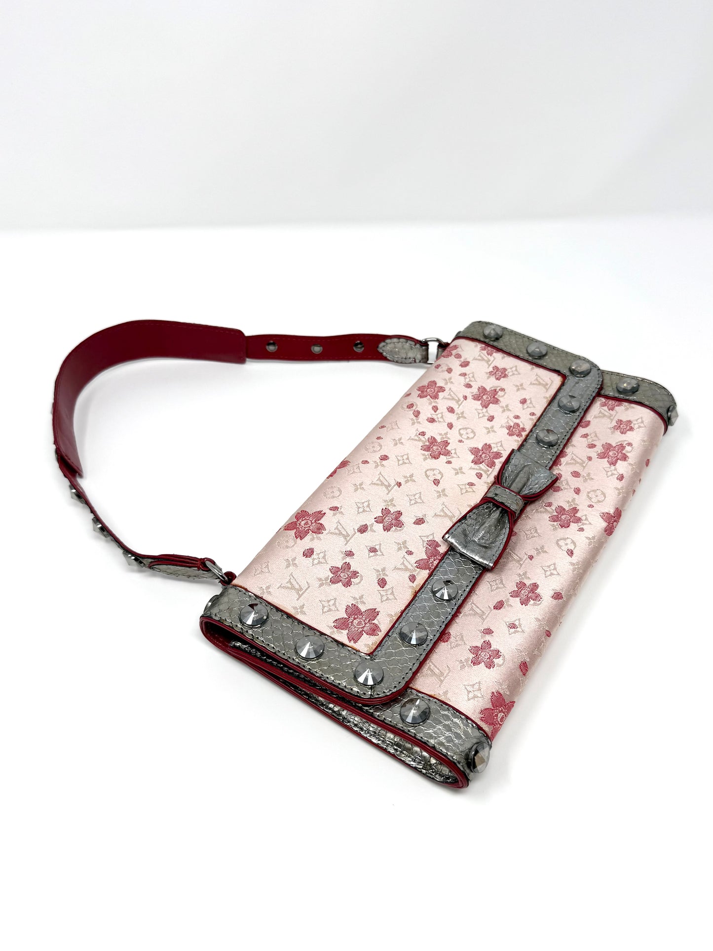 Louis Vuitton Murakami Cherry Blossom Satin Pink Silver Exotic Shoulder Bag