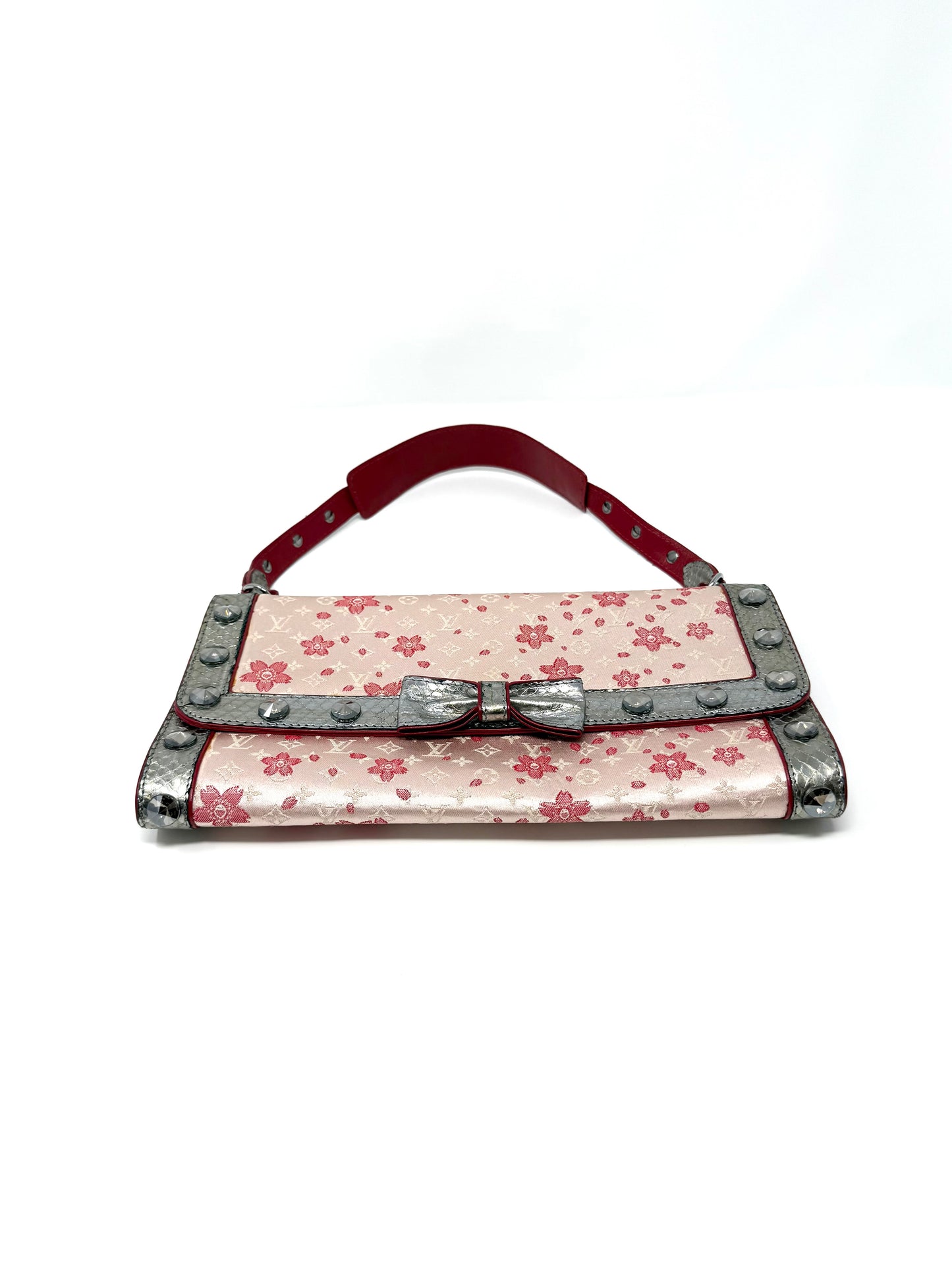 Louis Vuitton Murakami Cherry Blossom Satin Pink Silver Exotic Shoulder Bag
