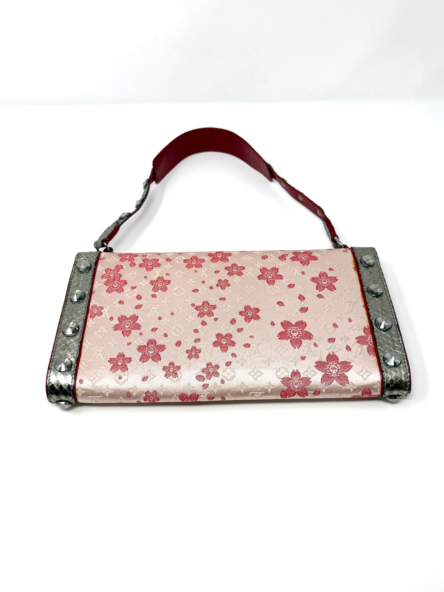 Louis Vuitton Murakami Cherry Blossom Satin Pink Silver Exotic Shoulder Bag