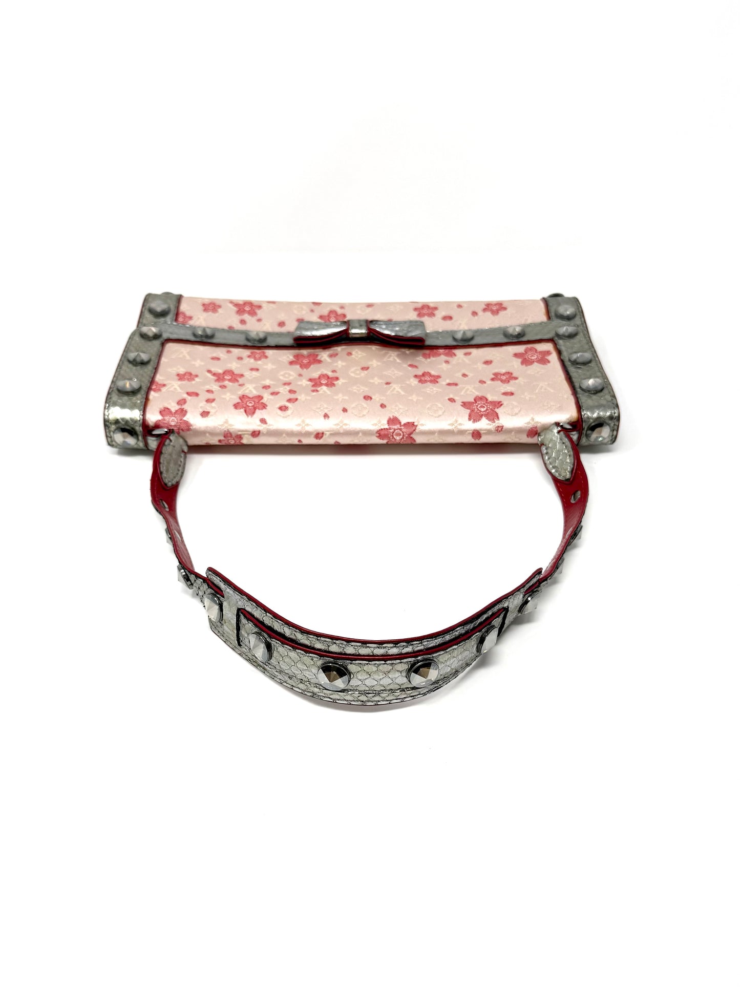 Louis Vuitton Murakami Cherry Blossom Satin Pink Silver Exotic Shoulder Bag
