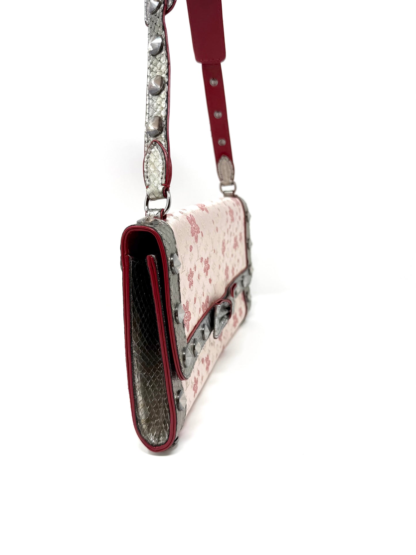 Louis Vuitton Murakami Cherry Blossom Satin Pink Silver Exotic Shoulder Bag