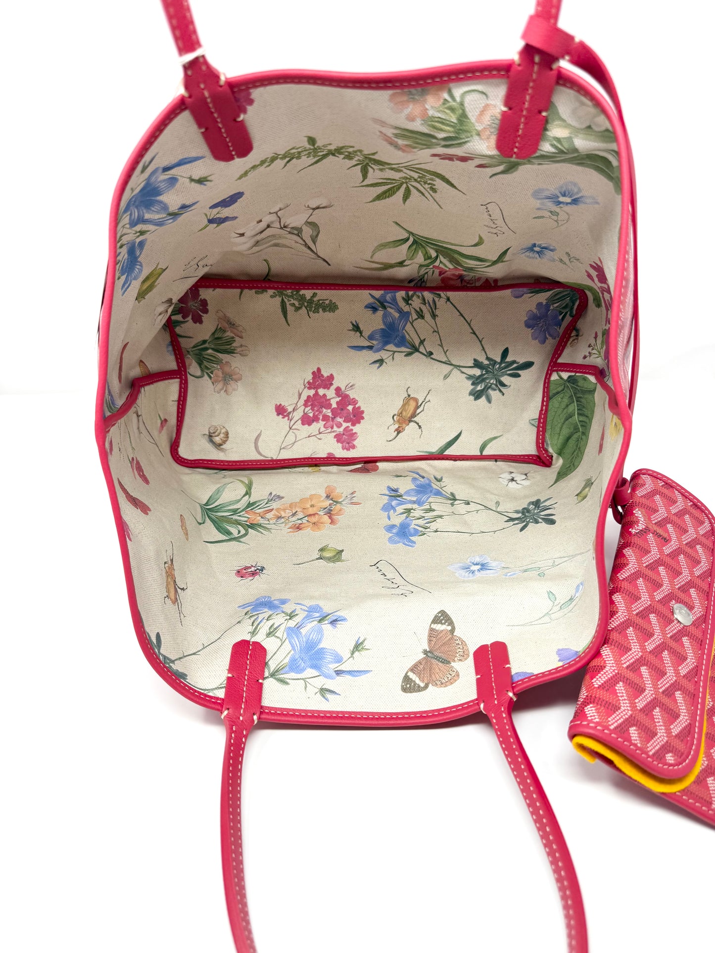Goyard Saint Louis PM Tote Le Jardin Fuschia Pink Garden Reversible