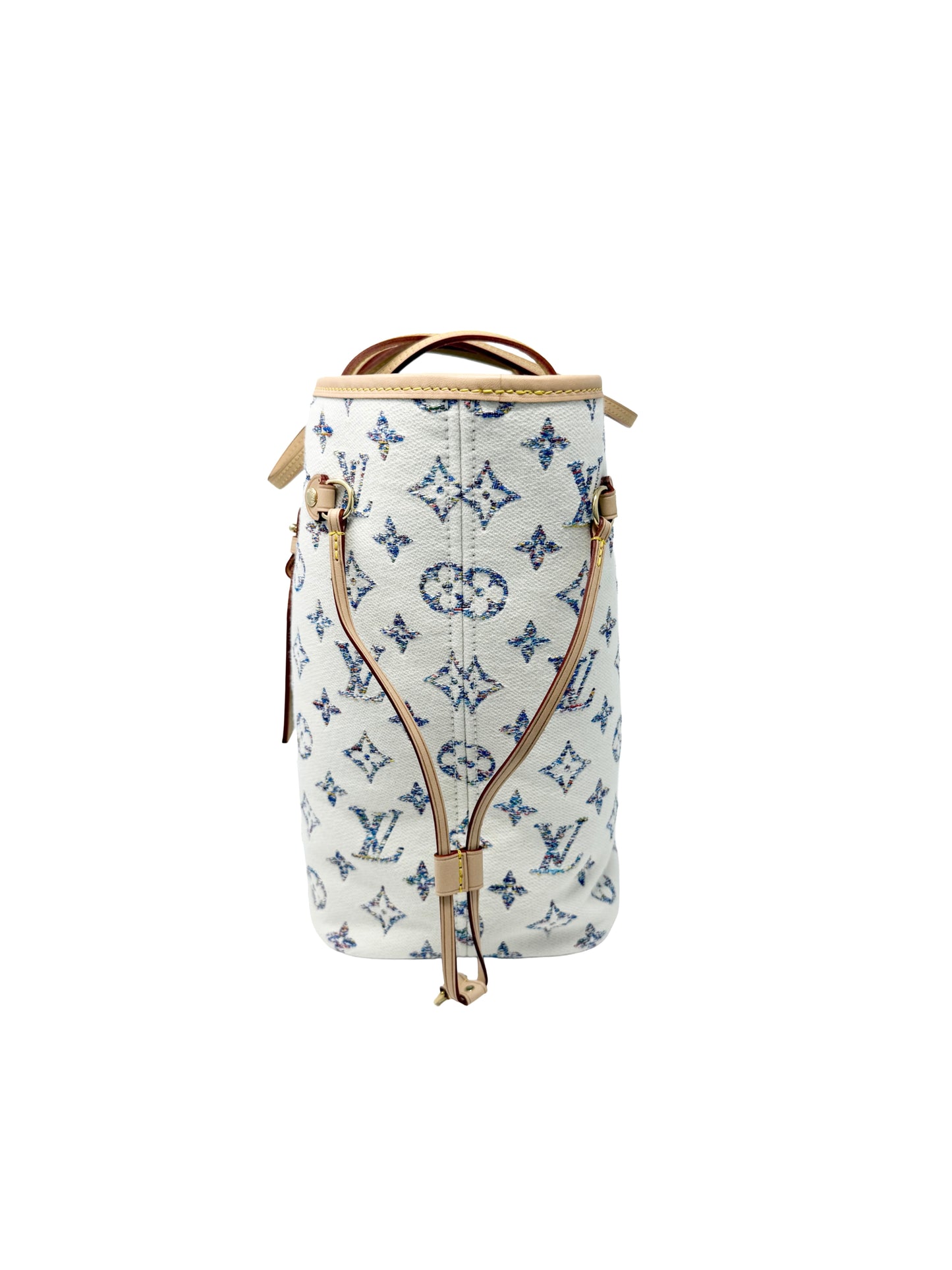Louis Vuitton Neverfull MM Cream Multicolor Rainbow Nautical