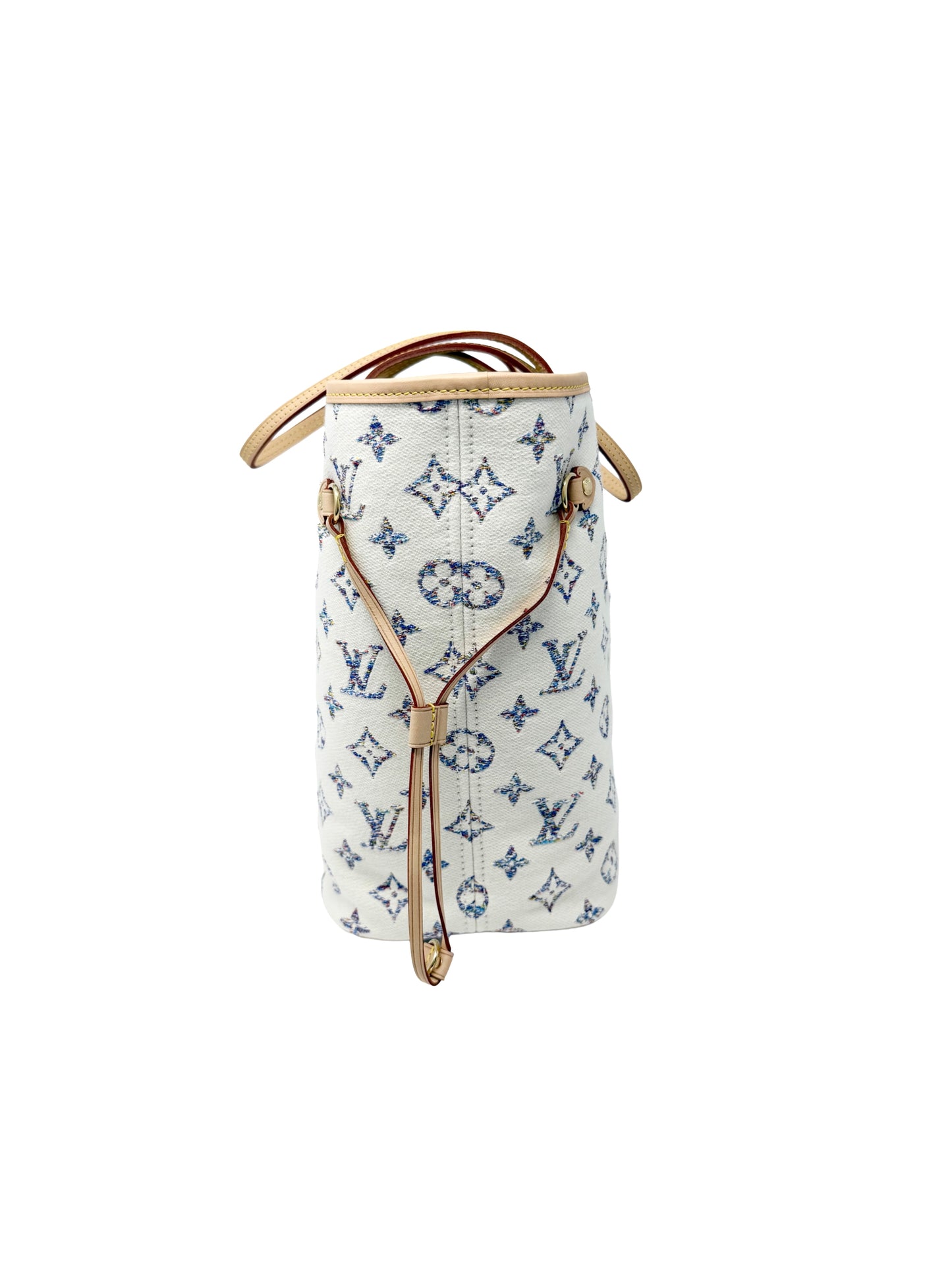 Louis Vuitton Neverfull MM Cream Multicolor Rainbow Nautical