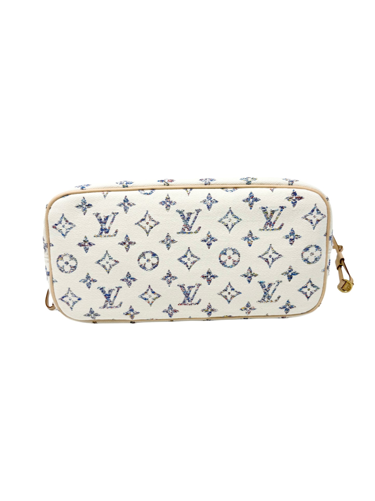 Louis Vuitton Neverfull MM Cream Multicolor Rainbow Nautical