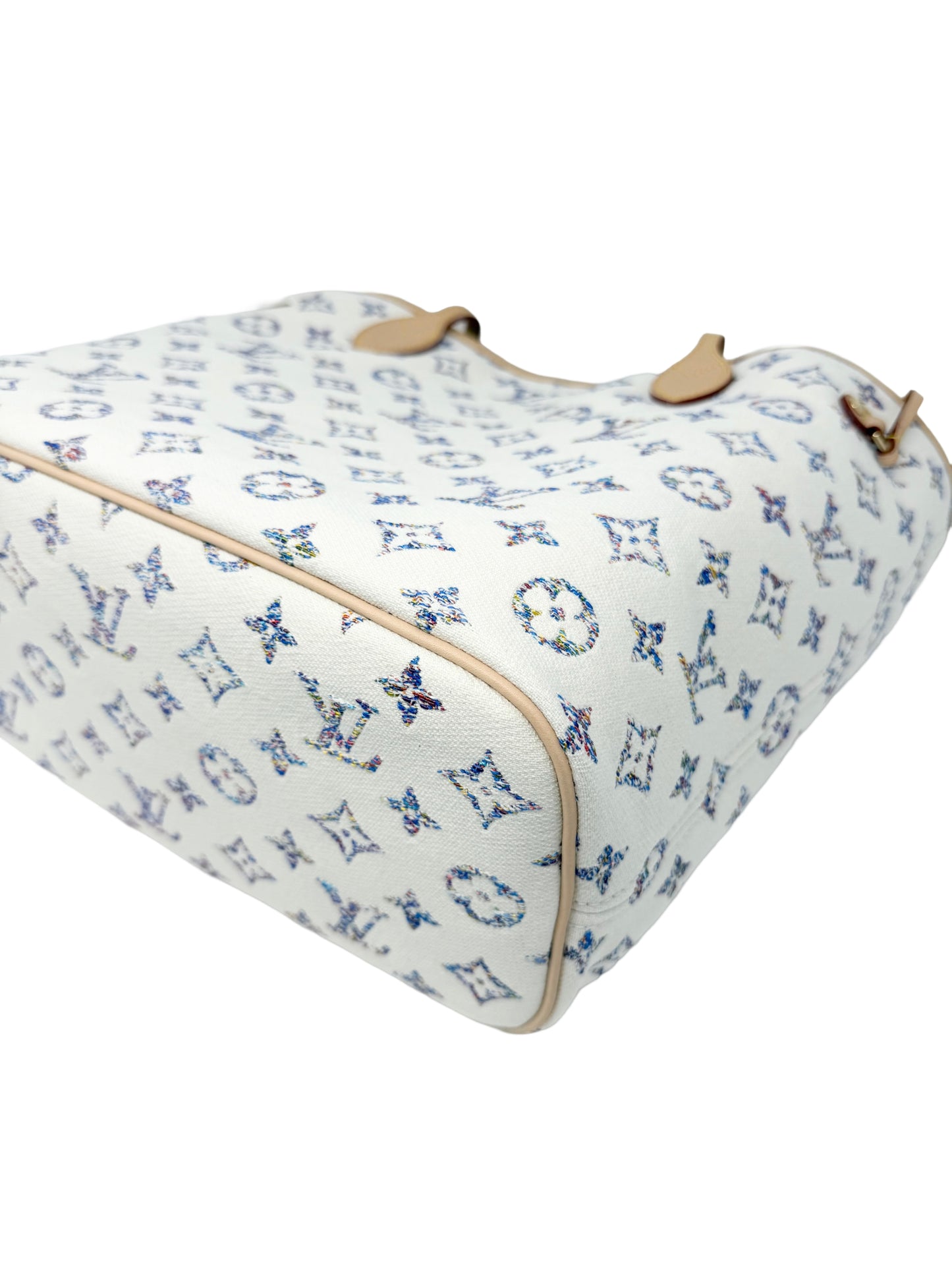 Louis Vuitton Neverfull MM Cream Multicolor Rainbow Nautical