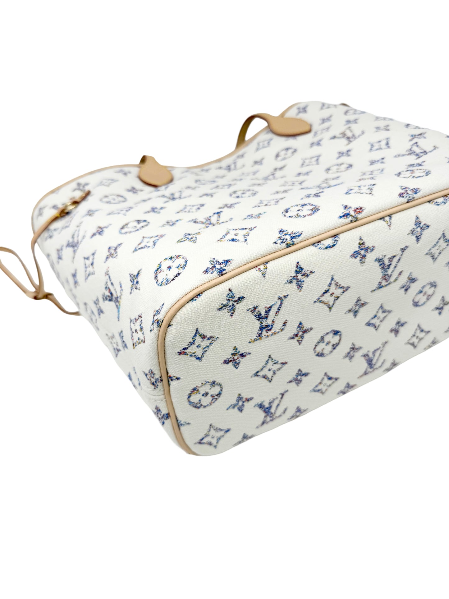 Louis Vuitton Neverfull MM Cream Multicolor Rainbow Nautical